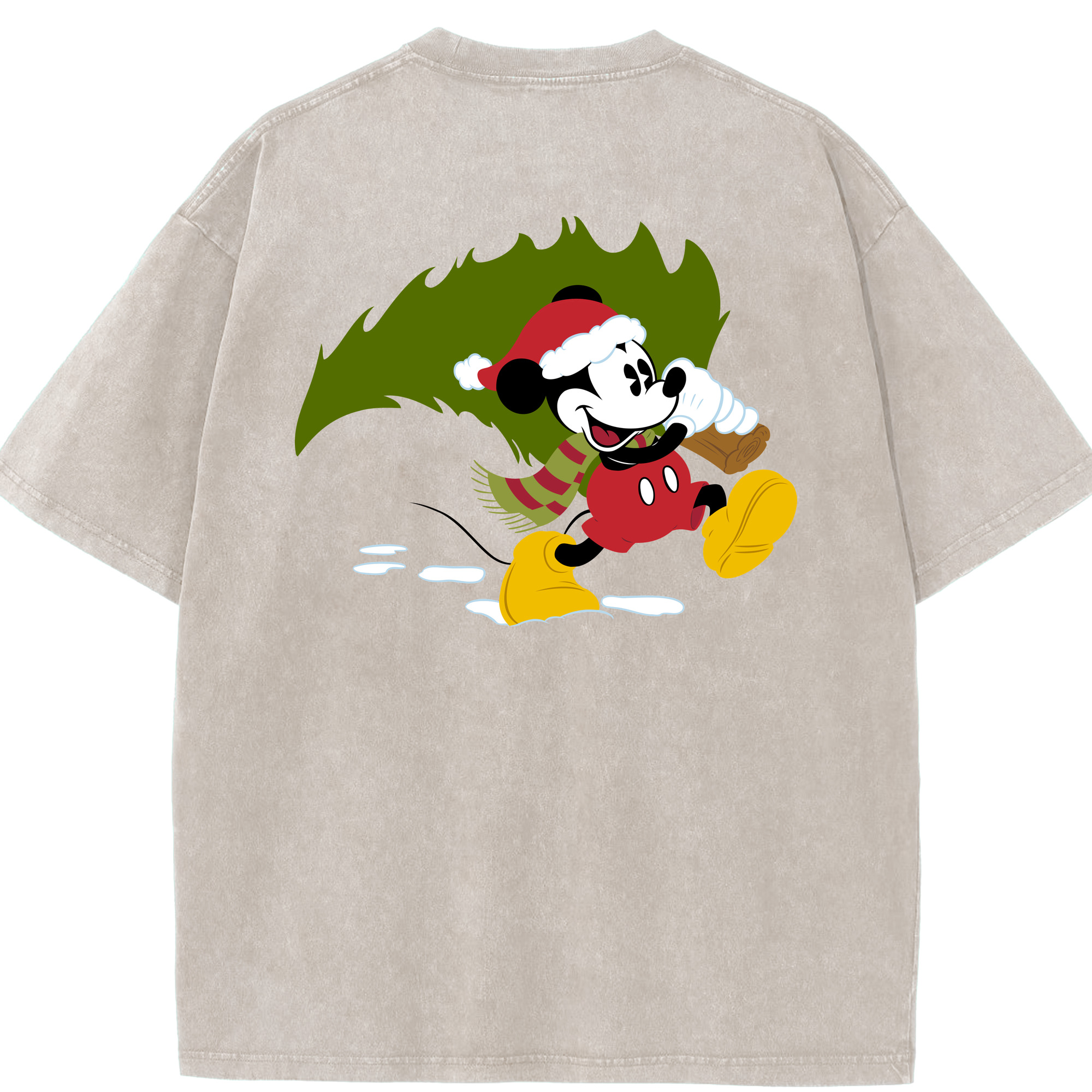 （画像用） ミッキーマウス Mickey Mouse 綿100% ヴィンテージ風 半袖Tシャツ（背面プリント）