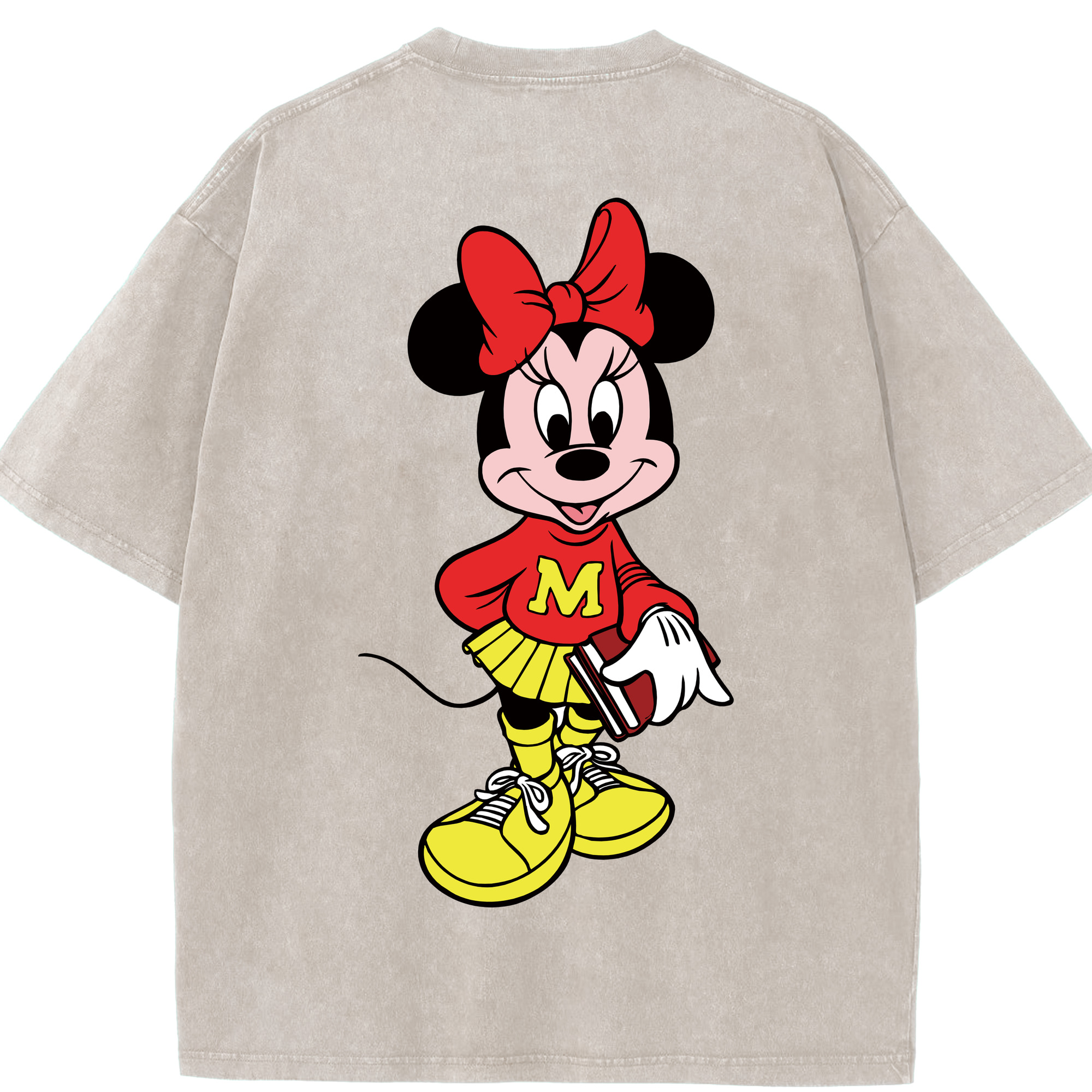 （画像用） ミッキーマウス Mickey Mouse 綿100% ヴィンテージ風 半袖Tシャツ（背面プリント）