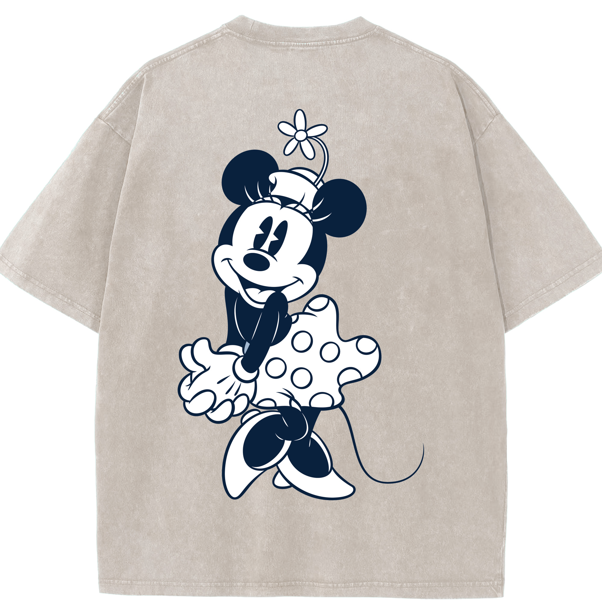 （画像用） ミッキーマウス Mickey Mouse 綿100% ヴィンテージ風 半袖Tシャツ（背面プリント）