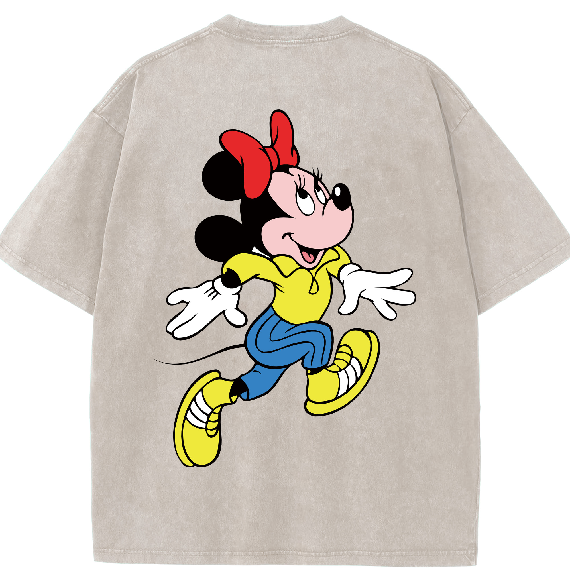 （画像用） ミッキーマウス Mickey Mouse 綿100% ヴィンテージ風 半袖Tシャツ（背面プリント）