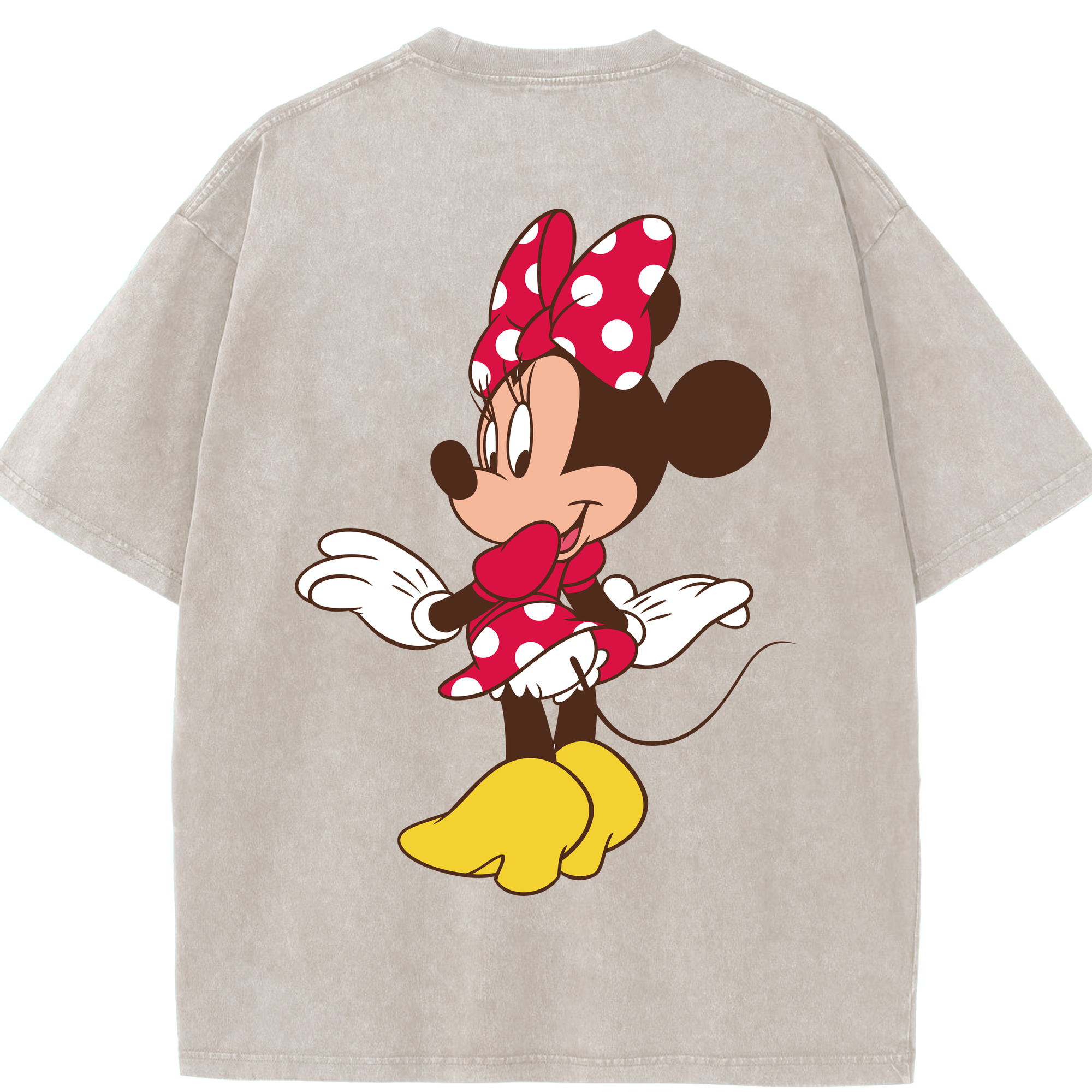 （画像用） ミッキーマウス Mickey Mouse 綿100% ヴィンテージ風 半袖Tシャツ（背面プリント）