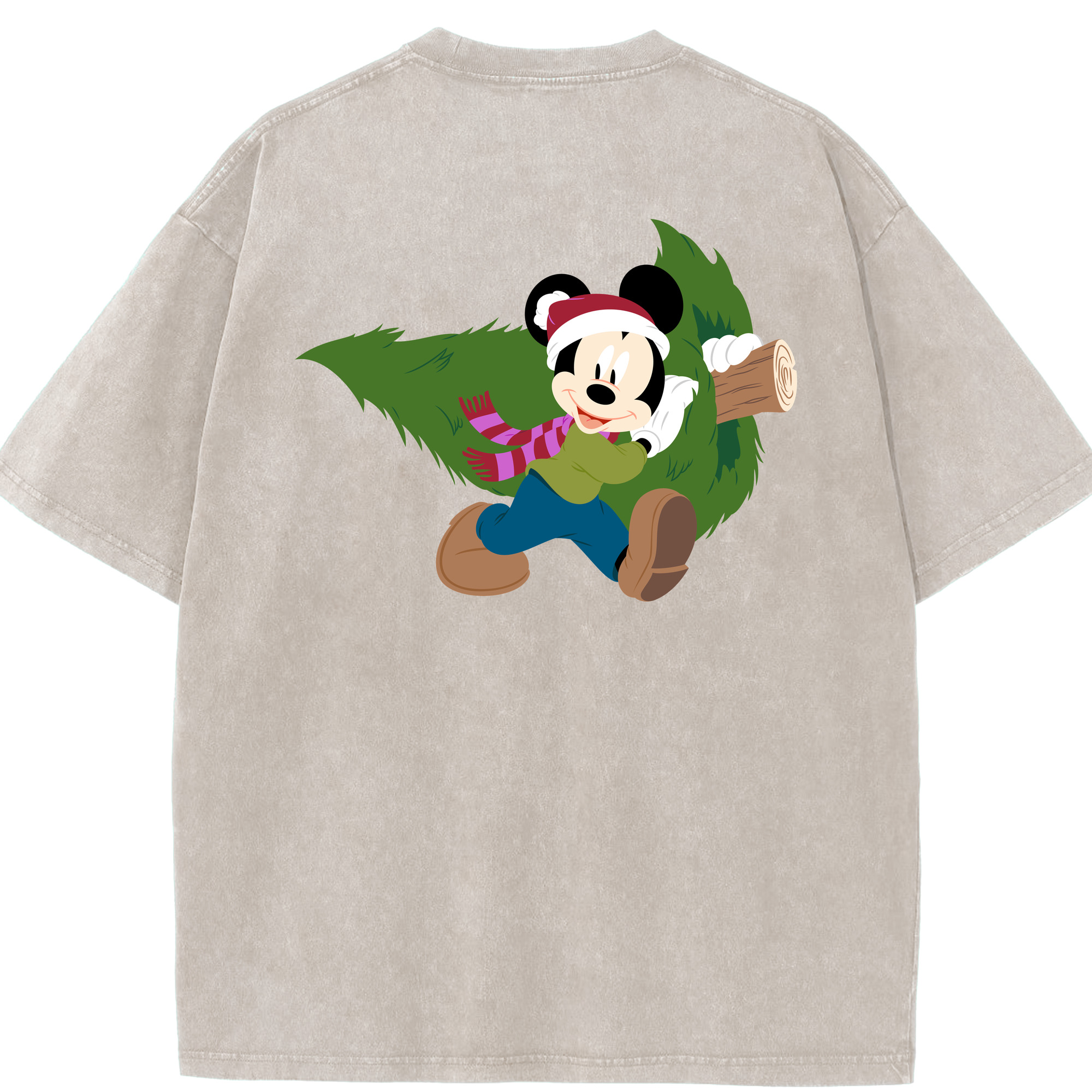 （画像用） ミッキーマウス Mickey Mouse 綿100% ヴィンテージ風 半袖Tシャツ（背面プリント）
