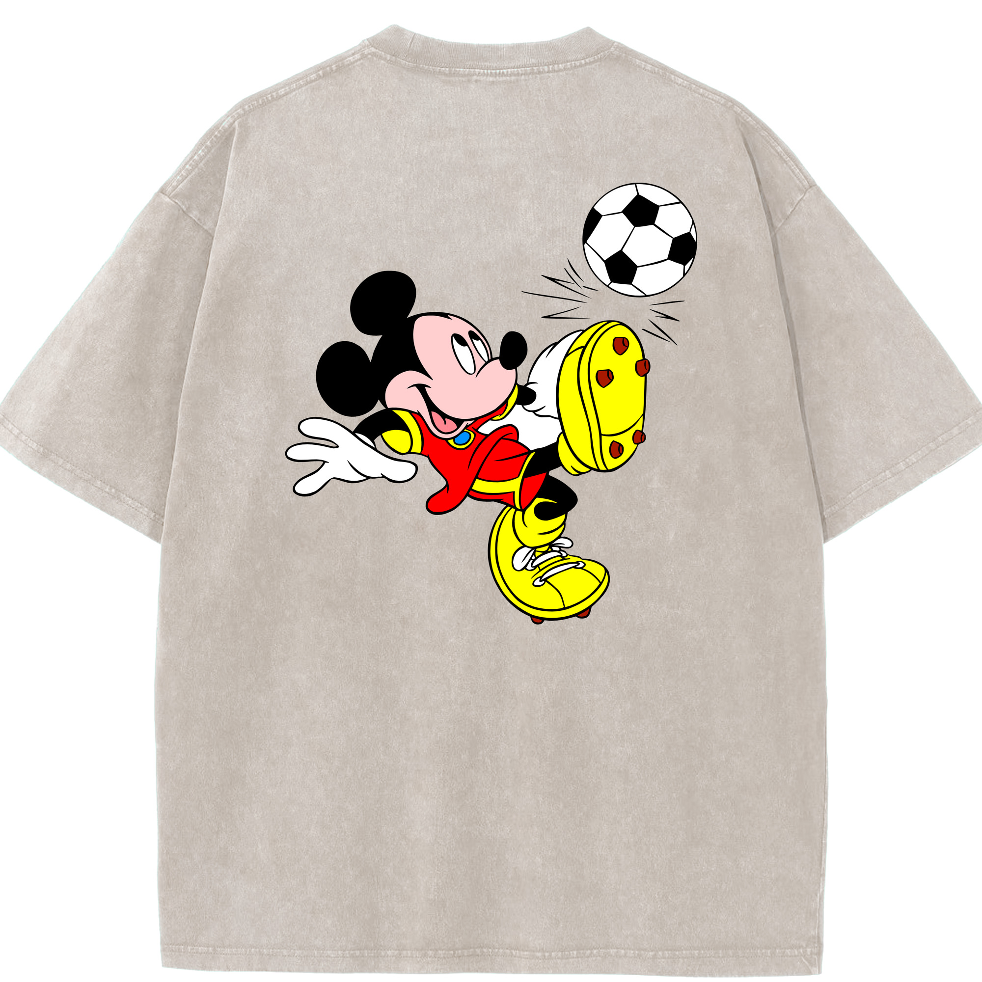 （画像用） ミッキーマウス Mickey Mouse 綿100% ヴィンテージ風 半袖Tシャツ（背面プリント）