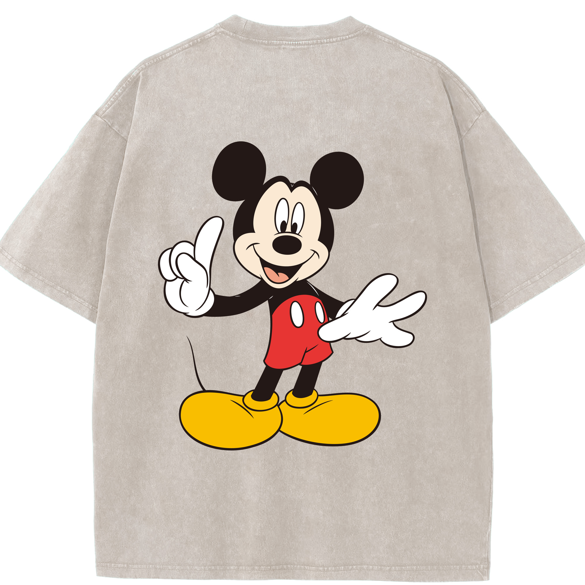 （画像用） ミッキーマウス Mickey Mouse 綿100% ヴィンテージ風 半袖Tシャツ（背面プリント）