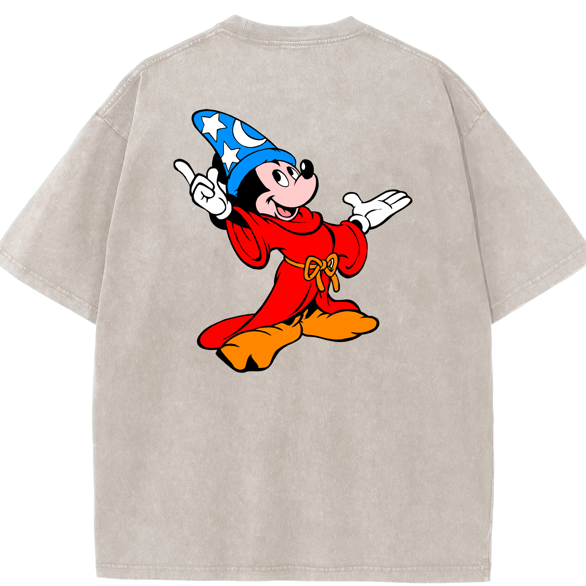 （画像用） ミッキーマウス Mickey Mouse 綿100% ヴィンテージ風 半袖Tシャツ（背面プリント）