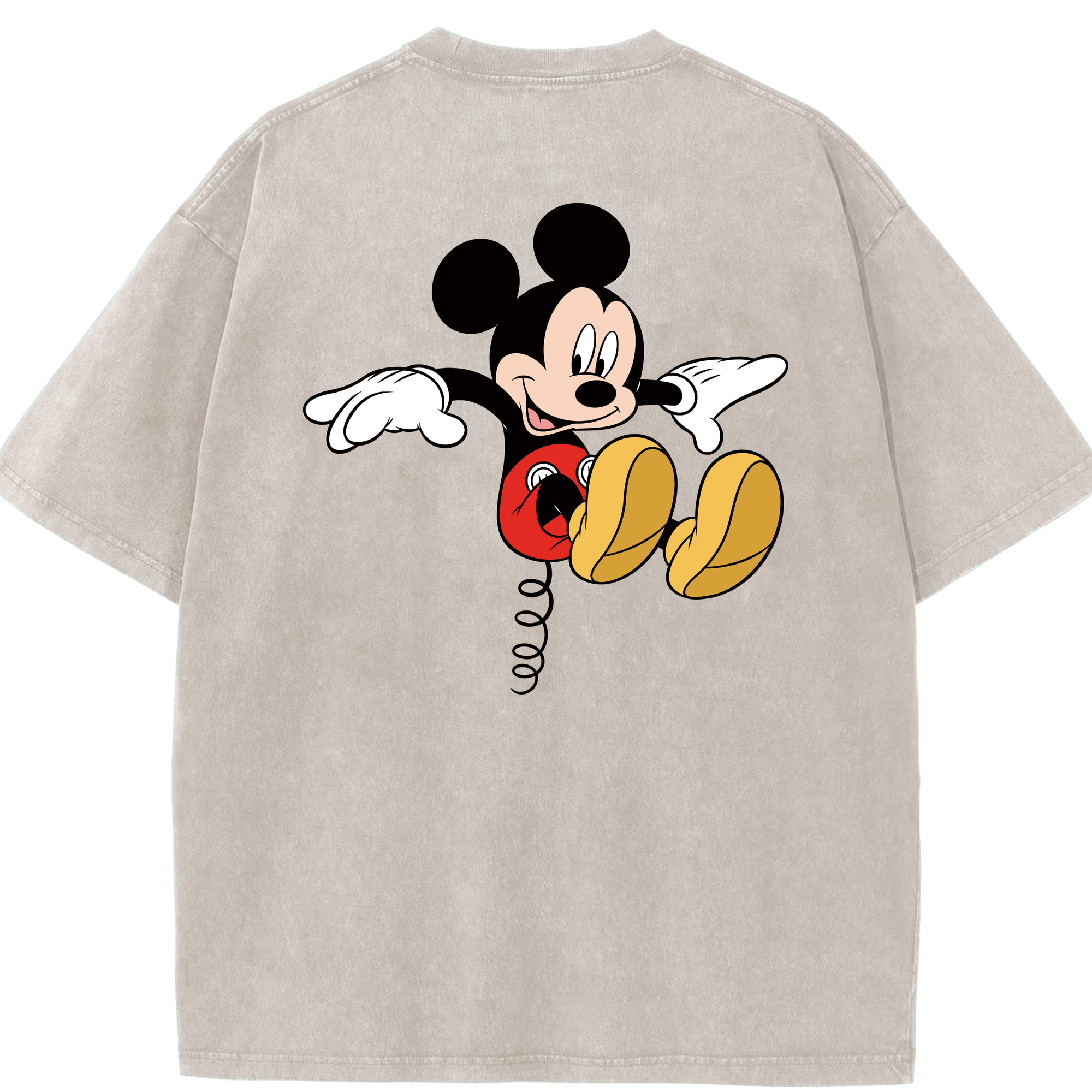 （画像用） ミッキーマウス Mickey Mouse 綿100% ヴィンテージ風 半袖Tシャツ（背面プリント）
