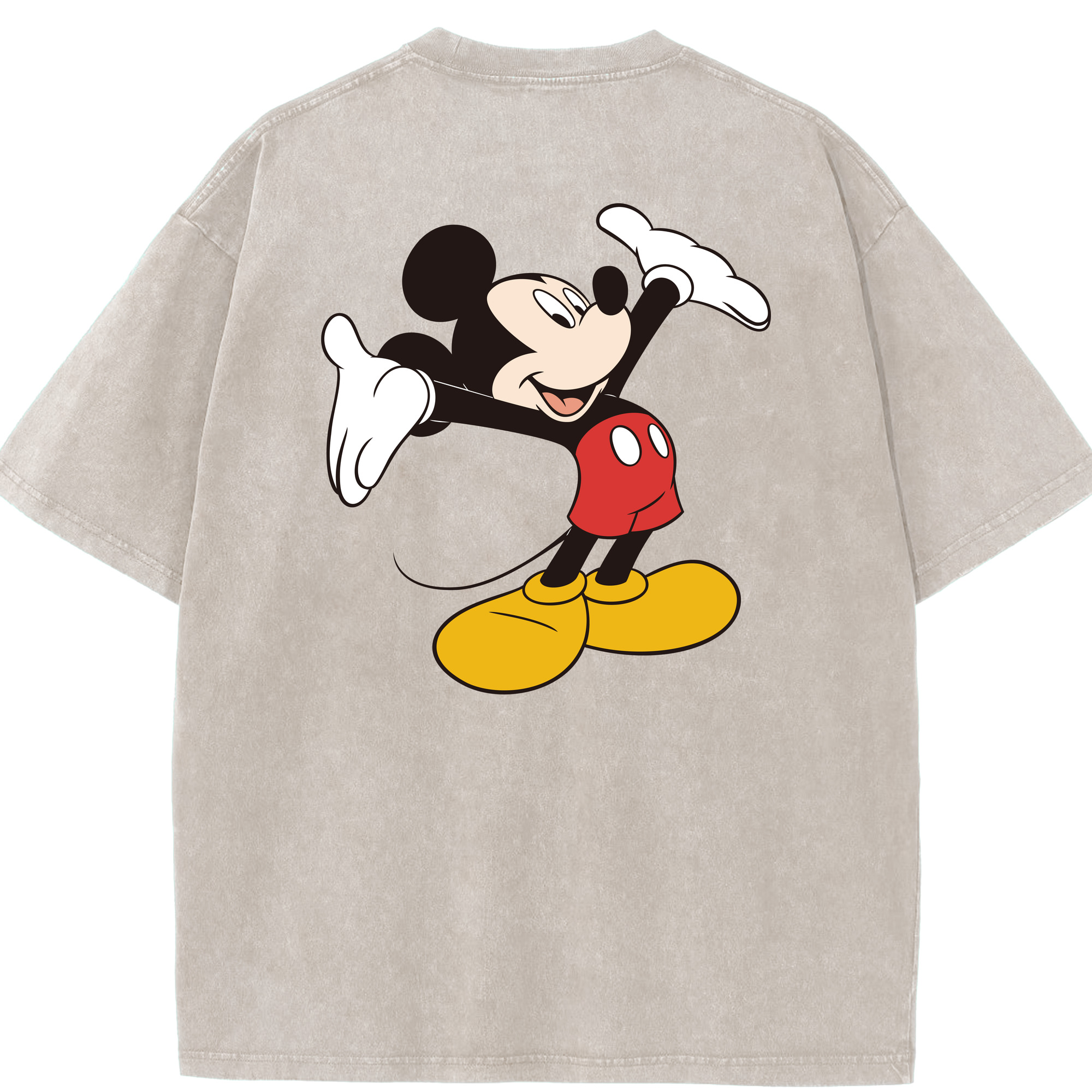 （画像用） ミッキーマウス Mickey Mouse 綿100% ヴィンテージ風 半袖Tシャツ（背面プリント）