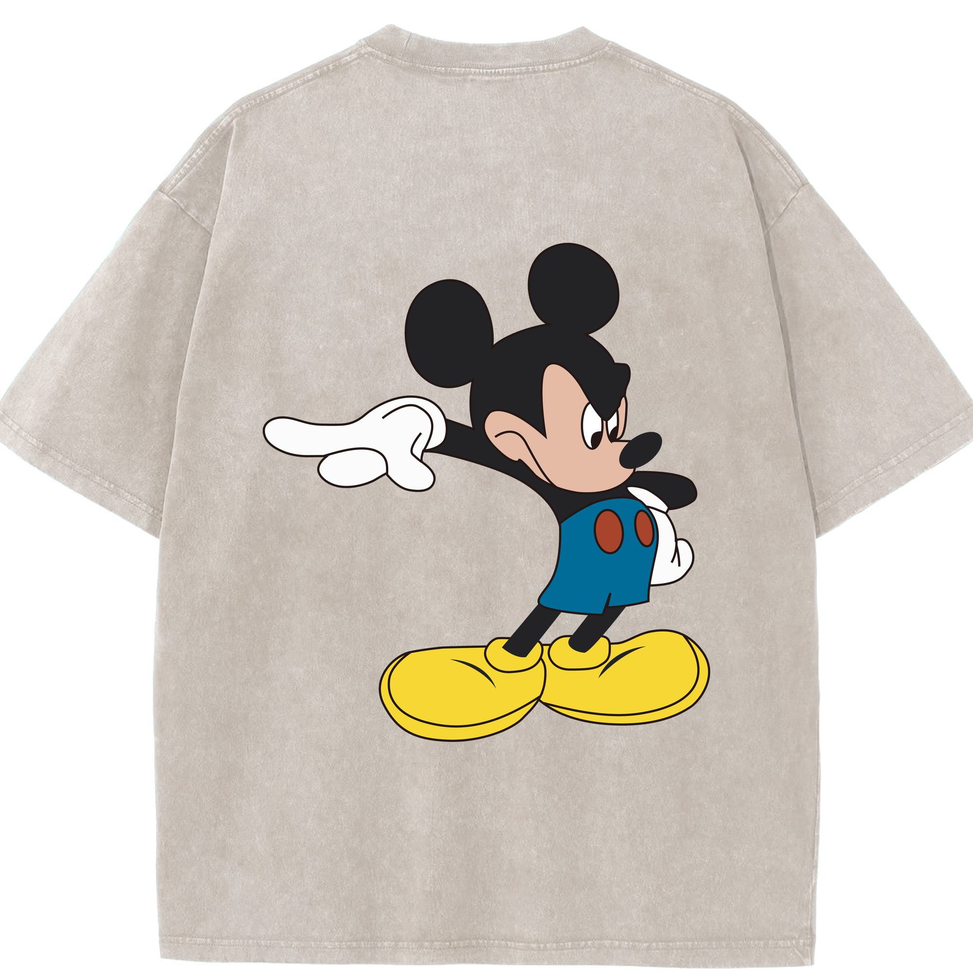 （画像用） ミッキーマウス Mickey Mouse 綿100% ヴィンテージ風 半袖Tシャツ（背面プリント）