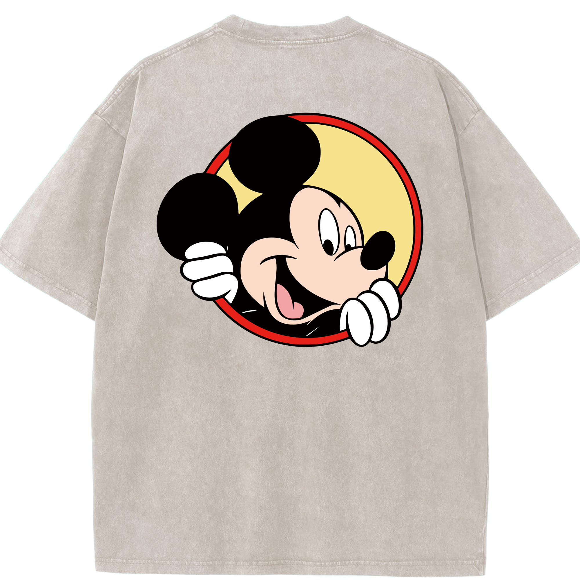 （画像用） ミッキーマウス Mickey Mouse 綿100% ヴィンテージ風 半袖Tシャツ（背面プリント）