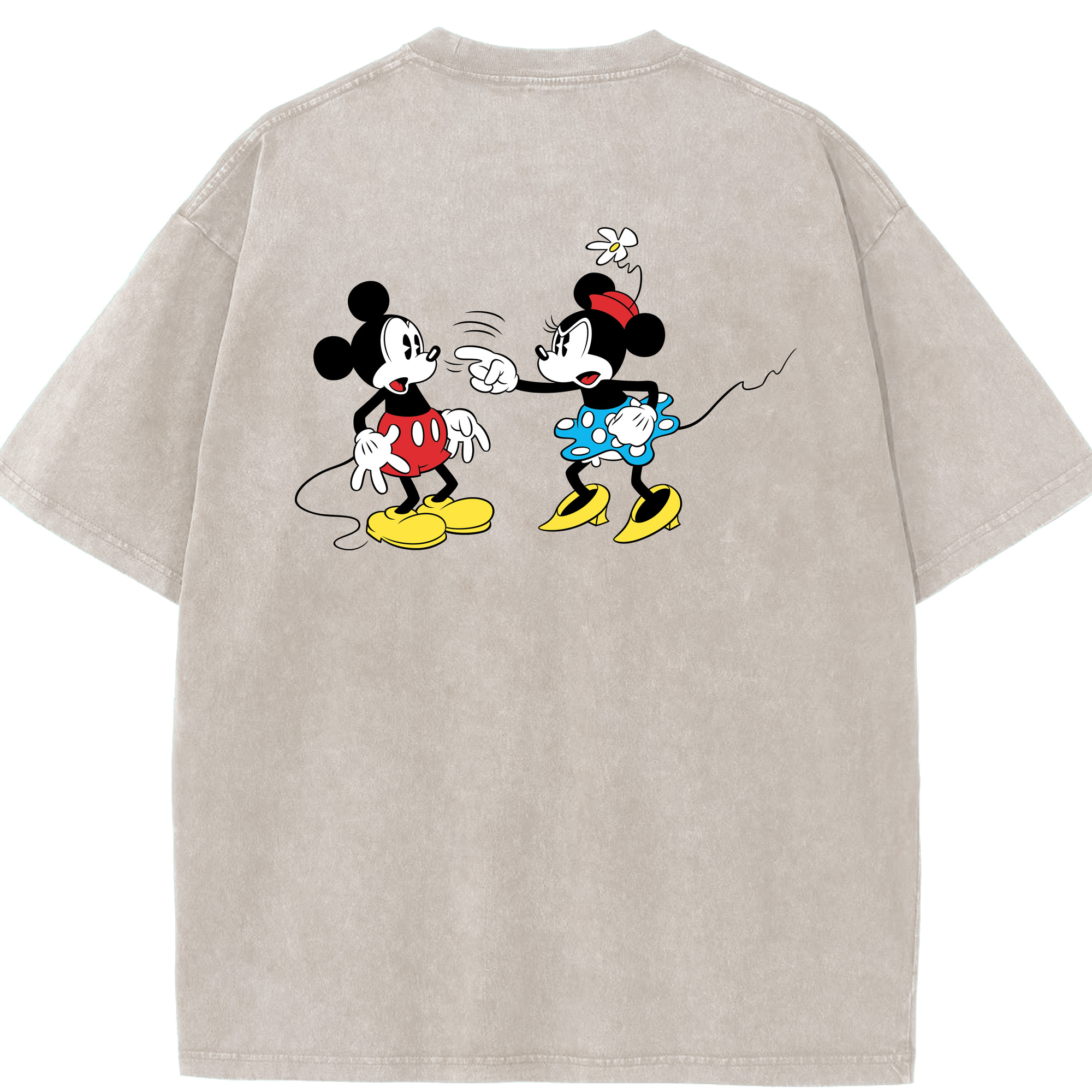 （画像用） ミッキーマウス Mickey Mouse 綿100% ヴィンテージ風 半袖Tシャツ（背面プリント）