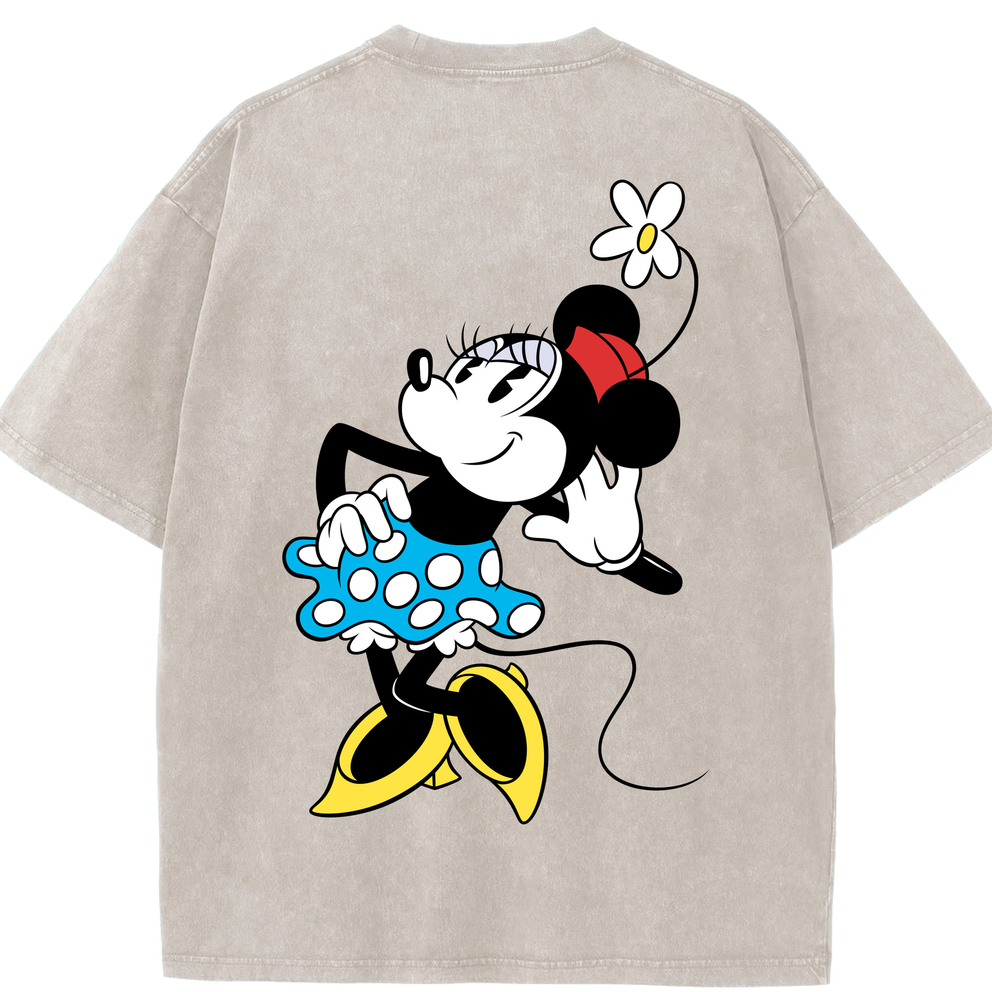 （画像用） ミッキーマウス Mickey Mouse 綿100% ヴィンテージ風 半袖Tシャツ（背面プリント）