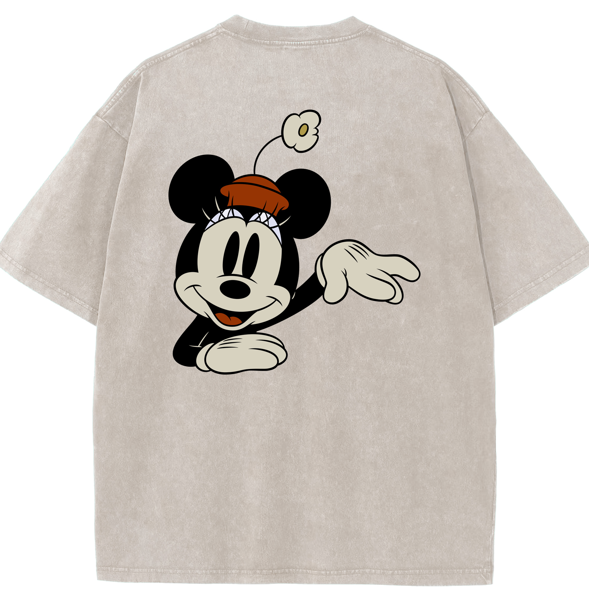 （画像用） ミッキーマウス Mickey Mouse 綿100% ヴィンテージ風 半袖Tシャツ（背面プリント）