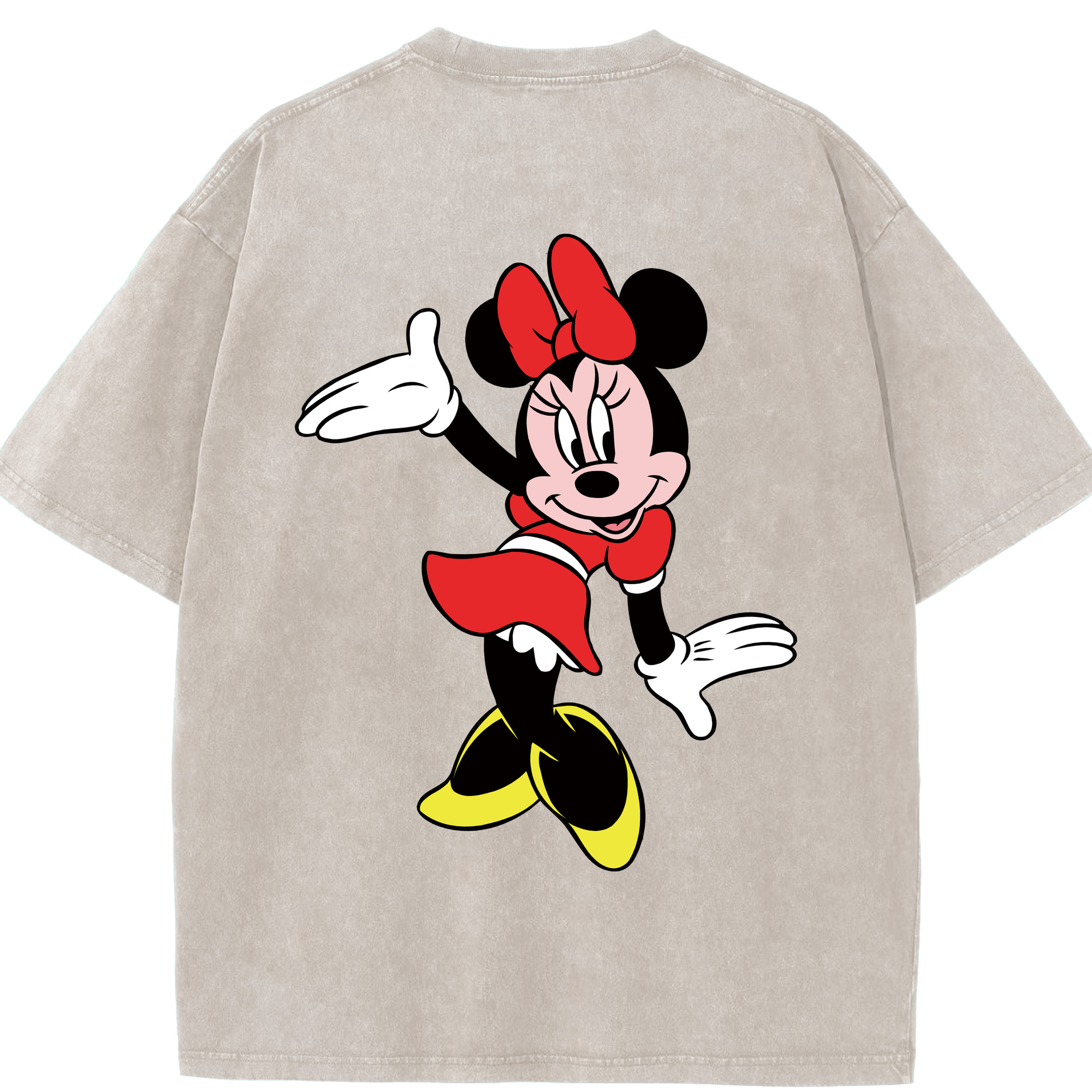 （画像用） ミッキーマウス Mickey Mouse 綿100% ヴィンテージ風 半袖Tシャツ（背面プリント）