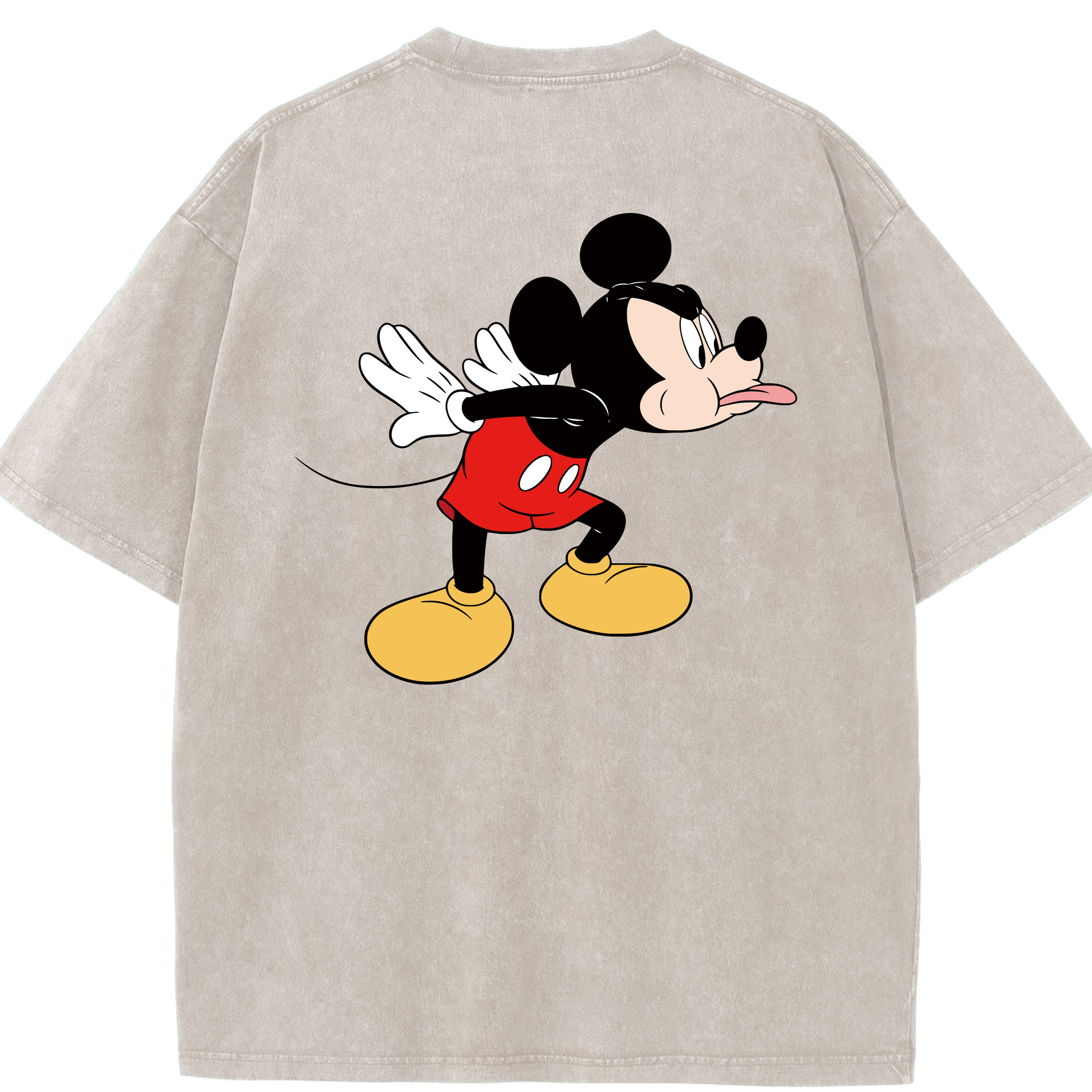 （画像用） ミッキーマウス Mickey Mouse 綿100% ヴィンテージ風 半袖Tシャツ（背面プリント）