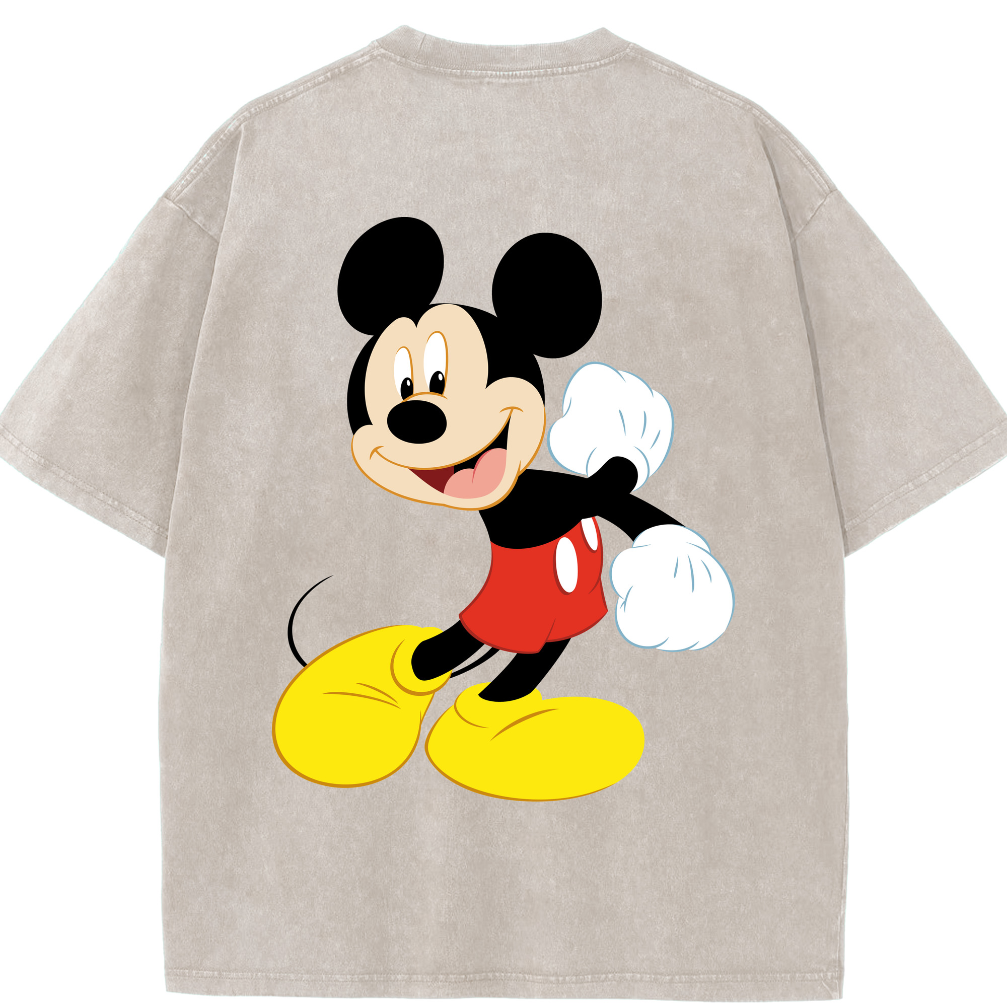 （画像用） ミッキーマウス Mickey Mouse 綿100% ヴィンテージ風 半袖Tシャツ（背面プリント）
