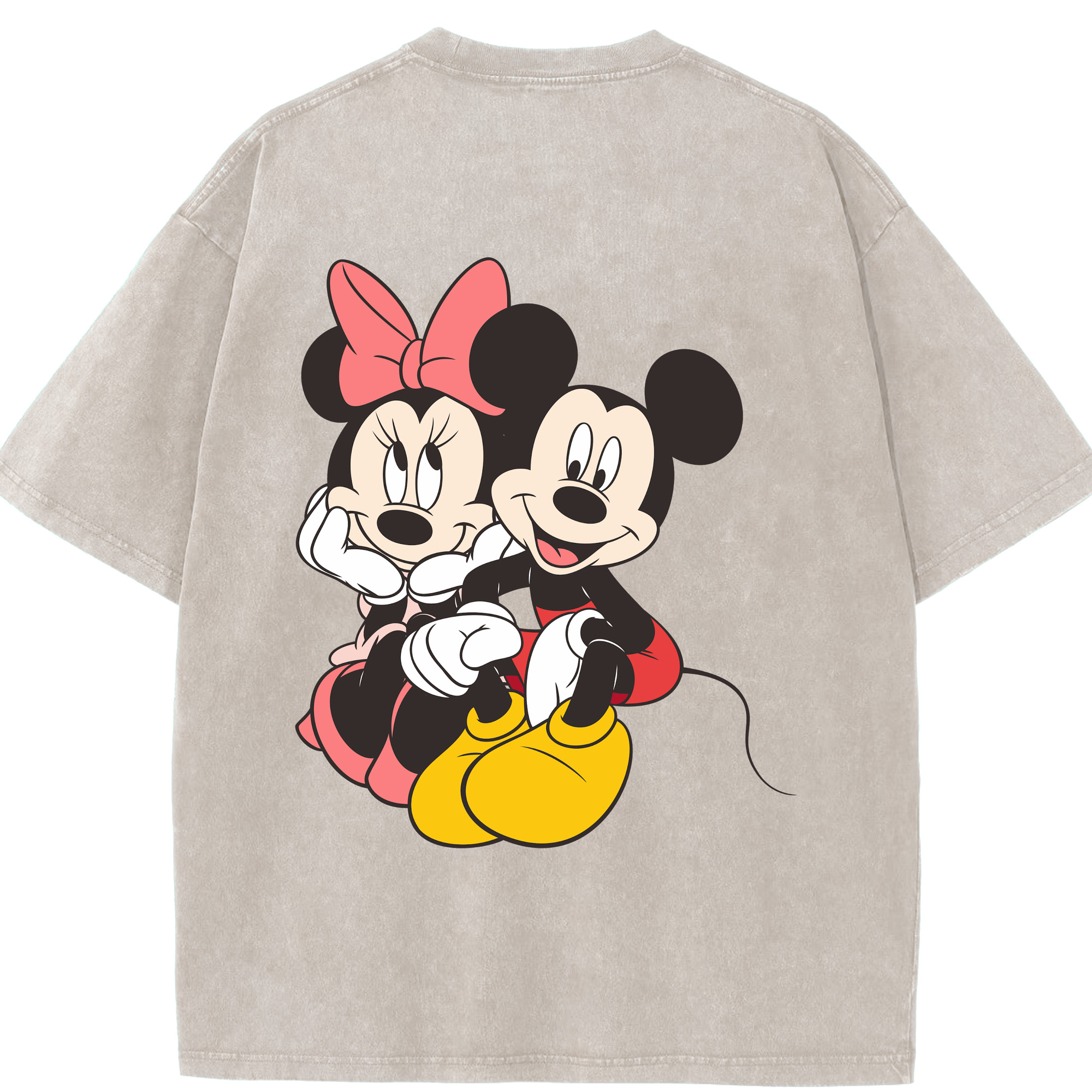 （画像用） ミッキーマウス Mickey Mouse 綿100% ヴィンテージ風 半袖Tシャツ（背面プリント）