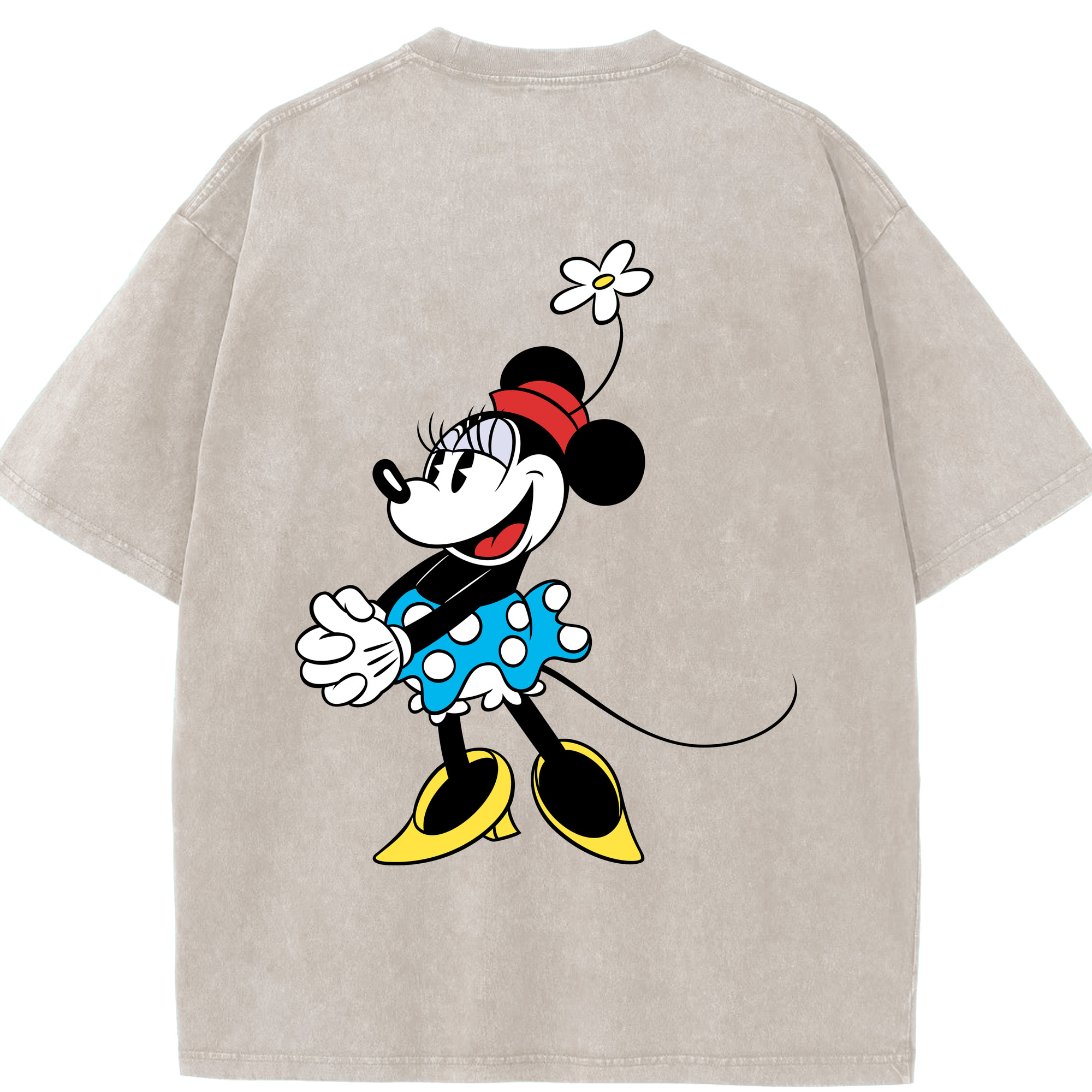 （画像用） ミッキーマウス Mickey Mouse 綿100% ヴィンテージ風 半袖Tシャツ（背面プリント）