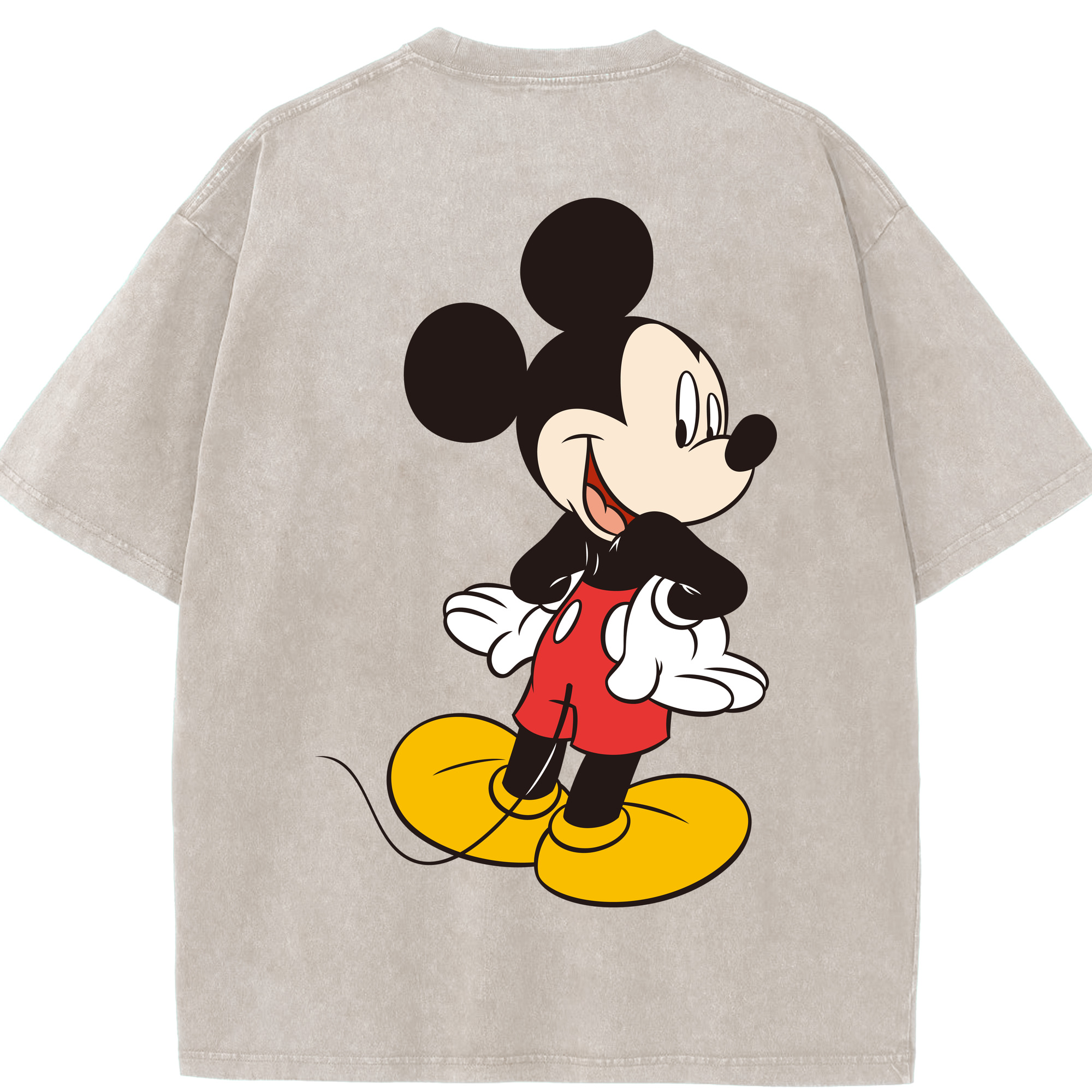（画像用） ミッキーマウス Mickey Mouse 綿100% ヴィンテージ風 半袖Tシャツ（背面プリント）