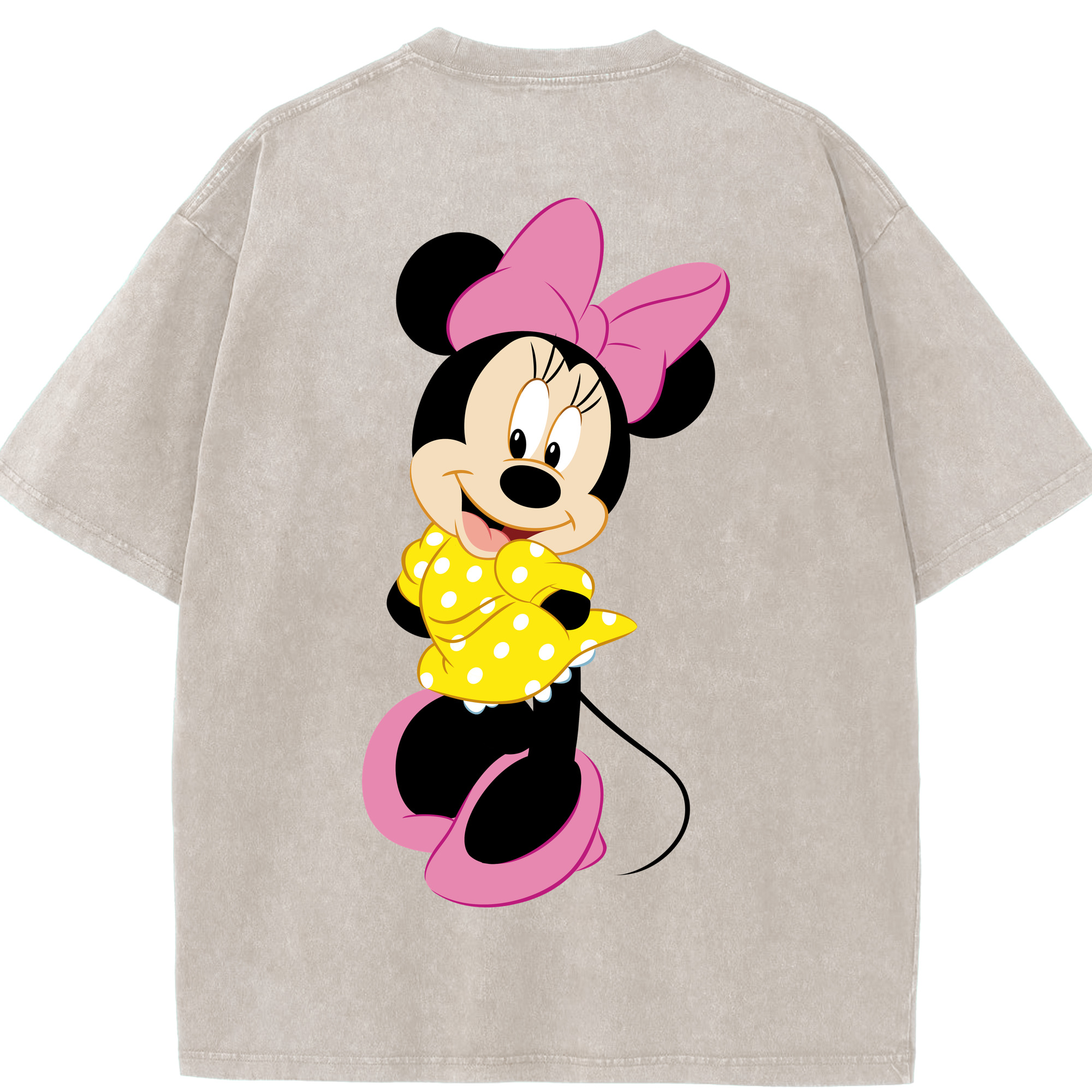 （画像用） ミッキーマウス Mickey Mouse 綿100% ヴィンテージ風 半袖Tシャツ（背面プリント）