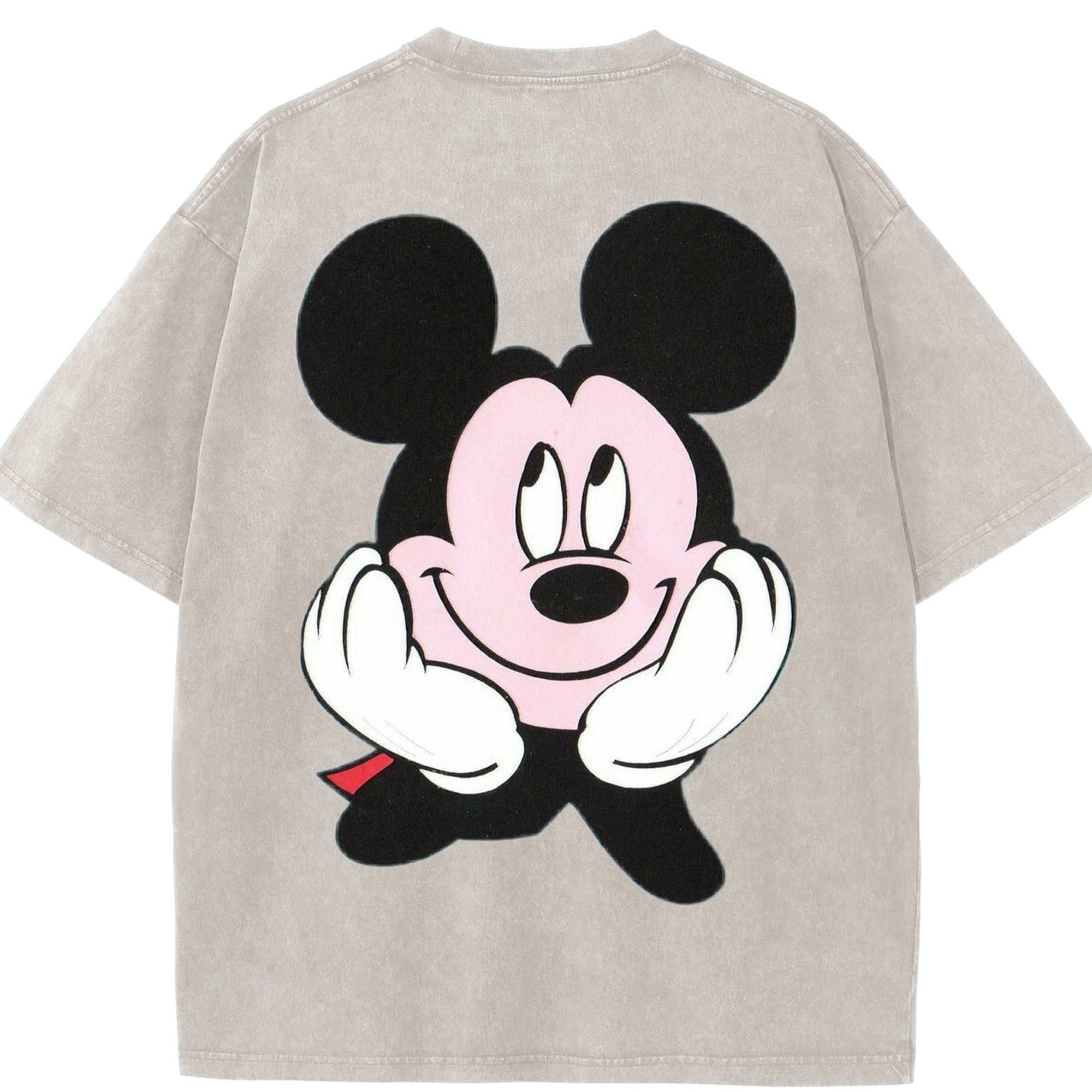 （画像用） ミッキーマウス Mickey Mouse 綿100% ヴィンテージ風 半袖Tシャツ（背面プリント）