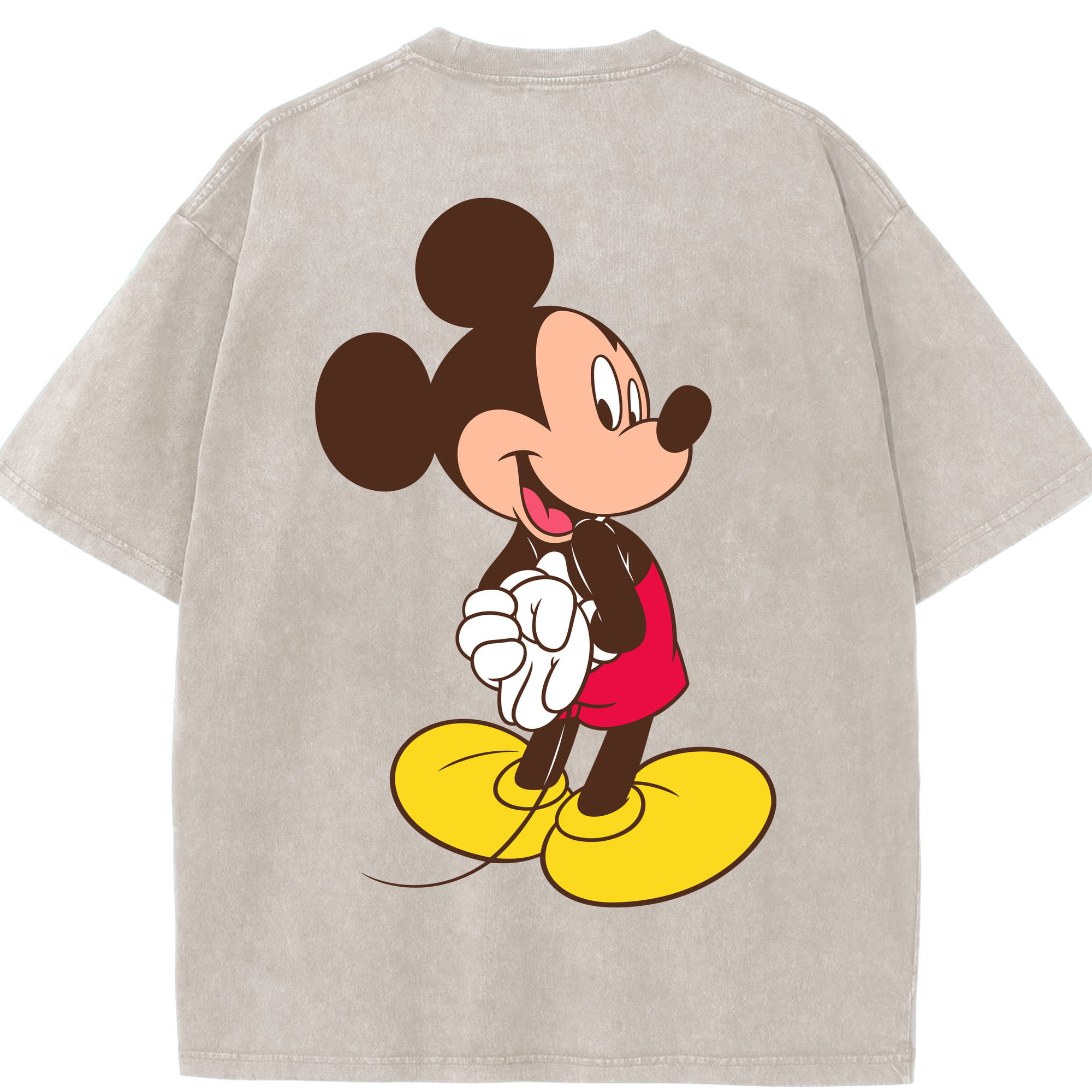 （画像用） ミッキーマウス Mickey Mouse 綿100% ヴィンテージ風 半袖Tシャツ（背面プリント）