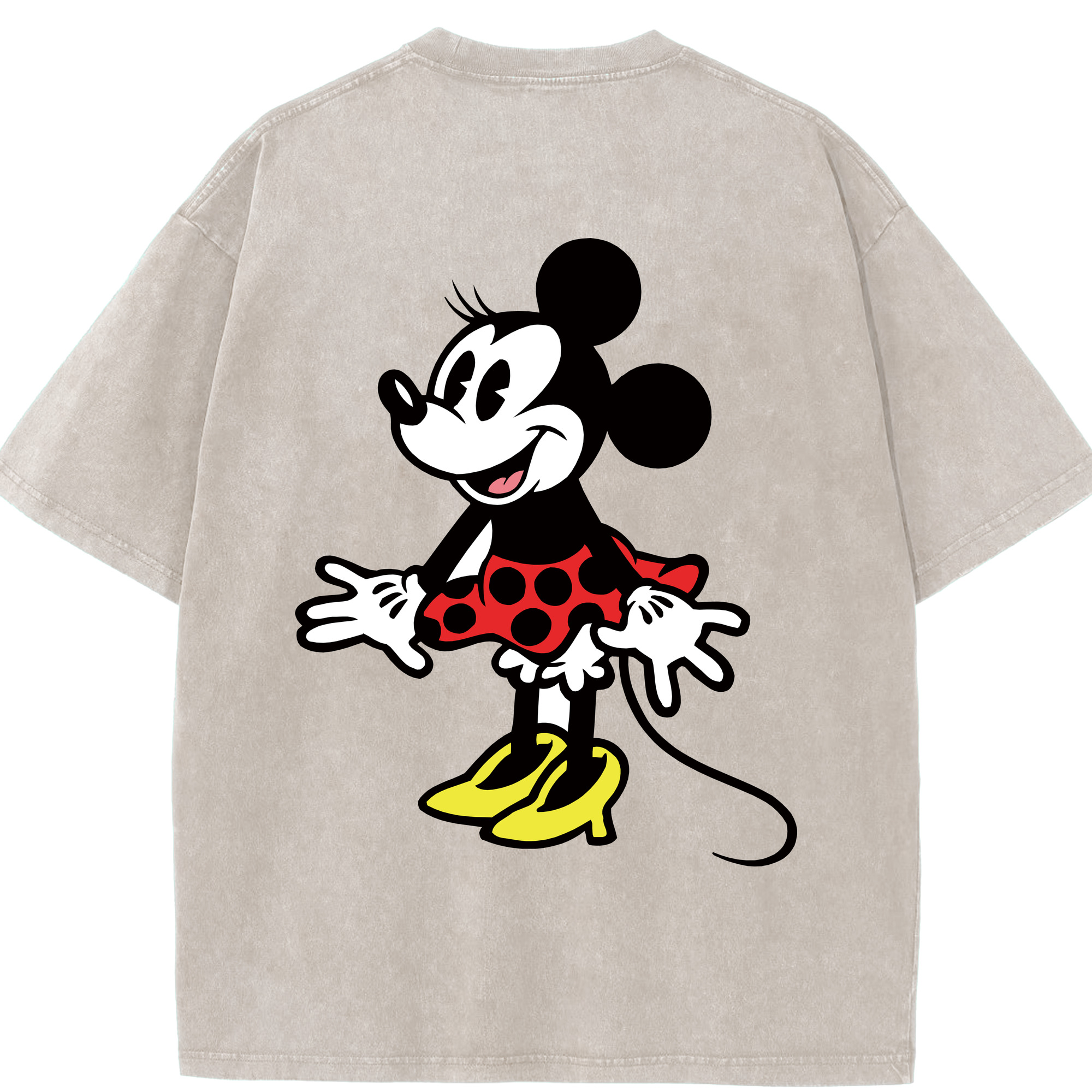 （画像用） ミッキーマウス Mickey Mouse 綿100% ヴィンテージ風 半袖Tシャツ（背面プリント）