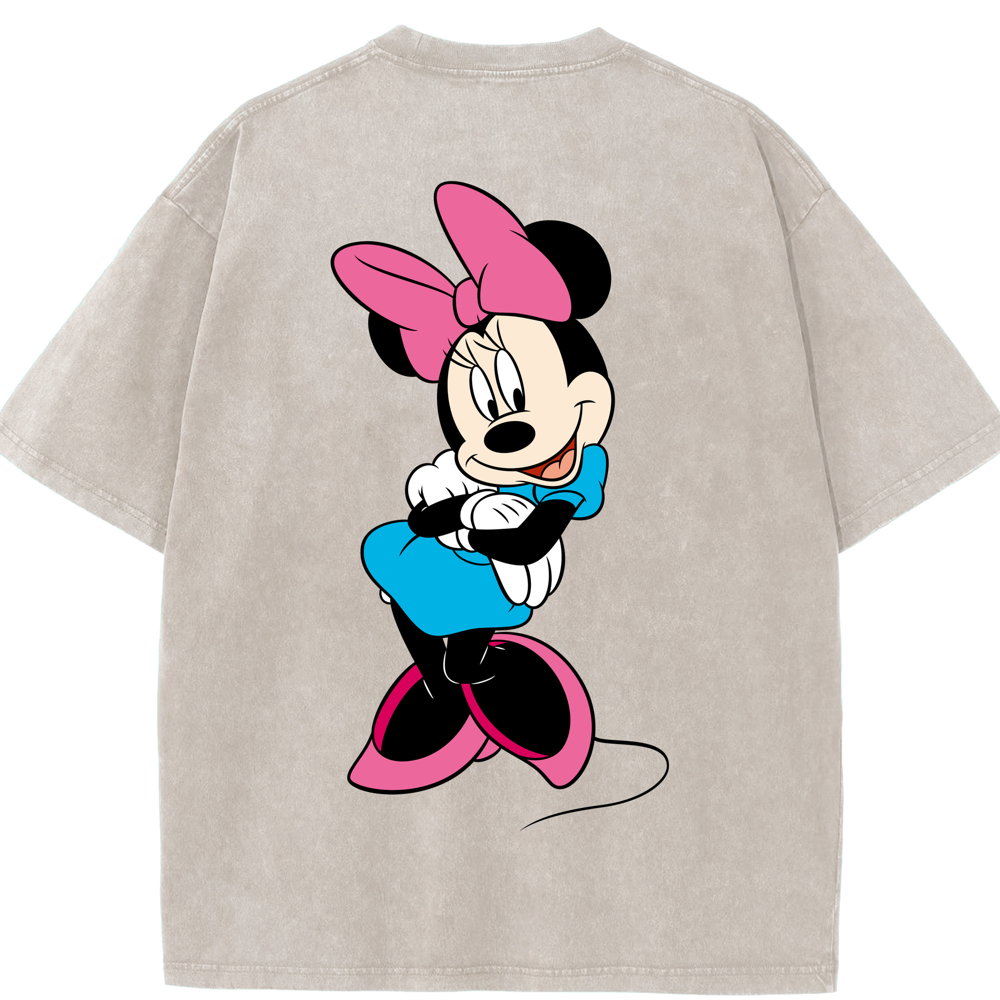 （画像用） ミッキーマウス Mickey Mouse 綿100% ヴィンテージ風 半袖Tシャツ（背面プリント）