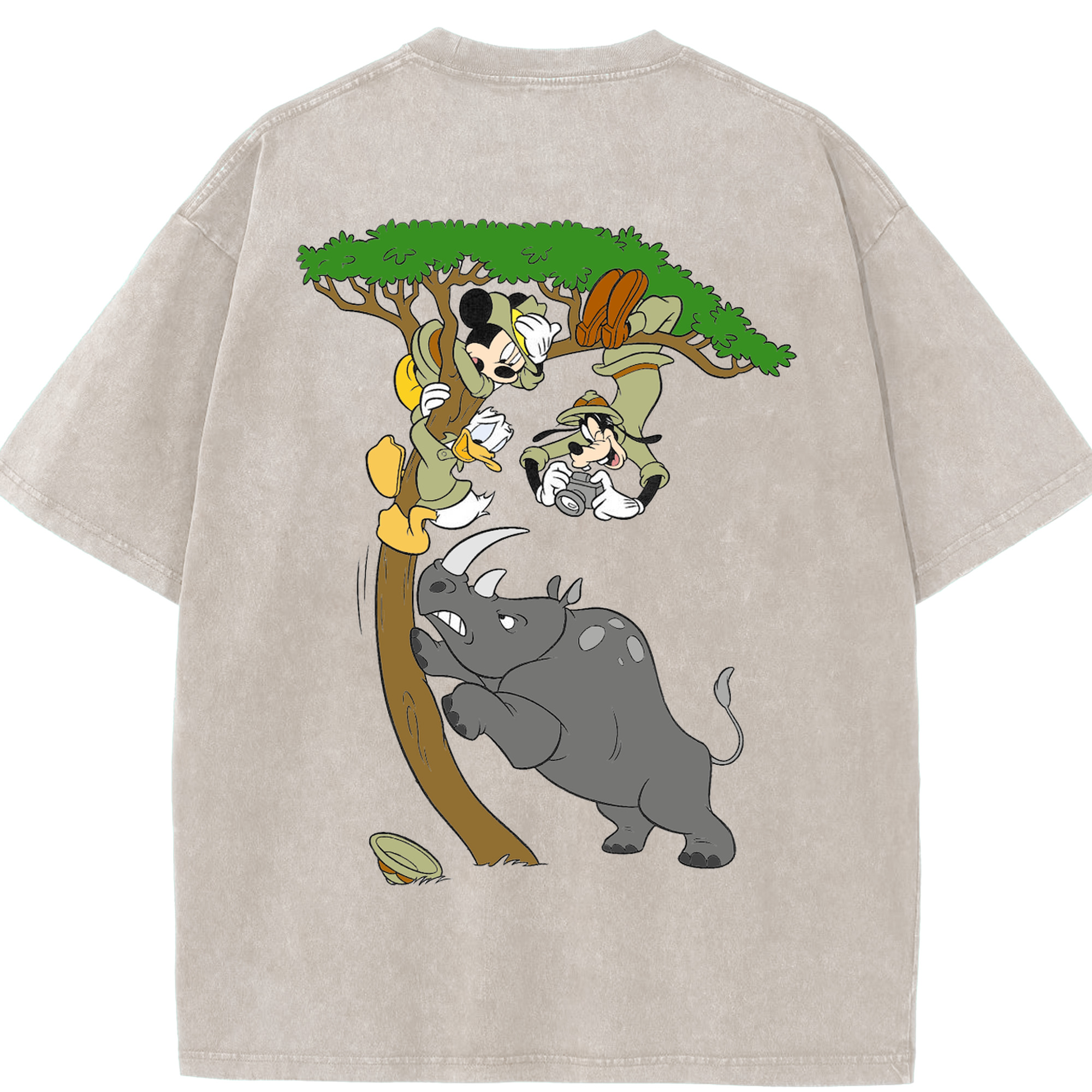 （画像用） ミッキーマウス Mickey Mouse 綿100% ヴィンテージ風 半袖Tシャツ（背面プリント）
