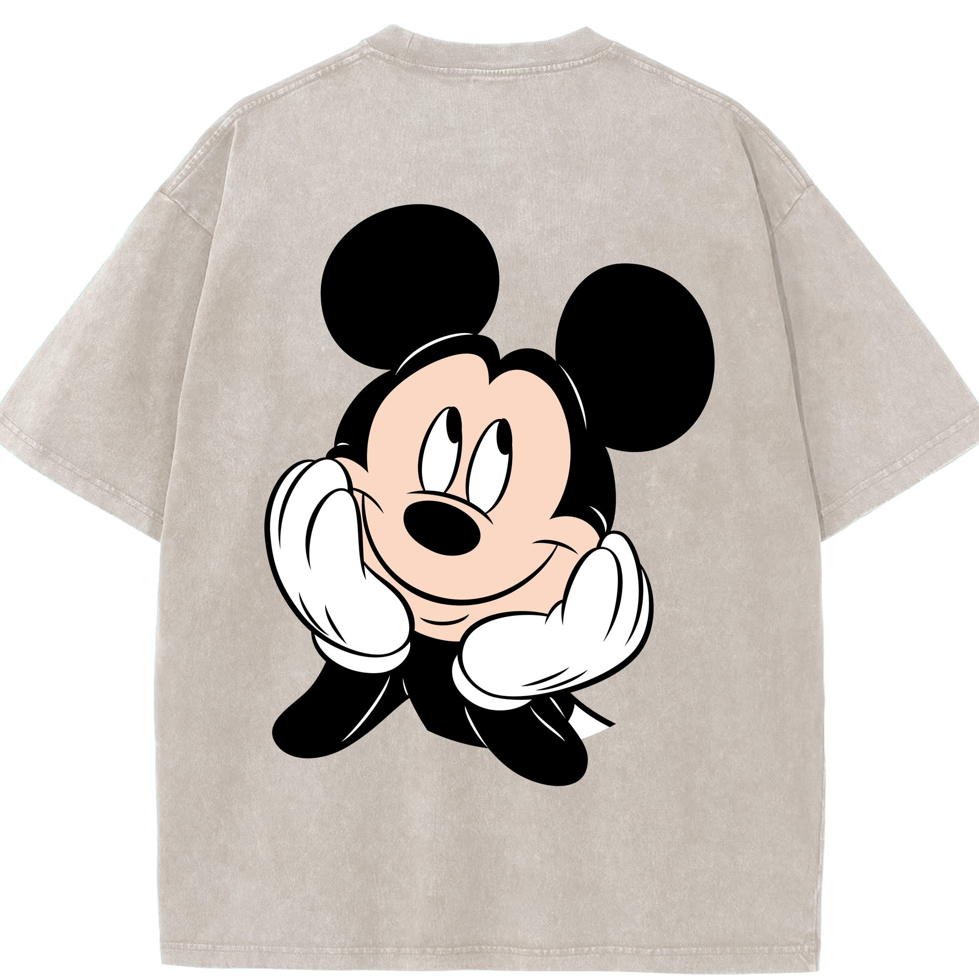 （画像用） ミッキーマウス Mickey Mouse 綿100% ヴィンテージ風 半袖Tシャツ（背面プリント）