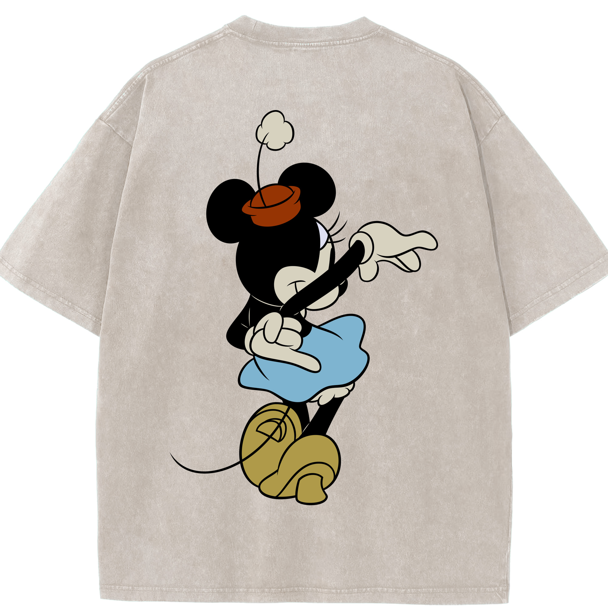 （画像用） ミッキーマウス Mickey Mouse 綿100% ヴィンテージ風 半袖Tシャツ（背面プリント）