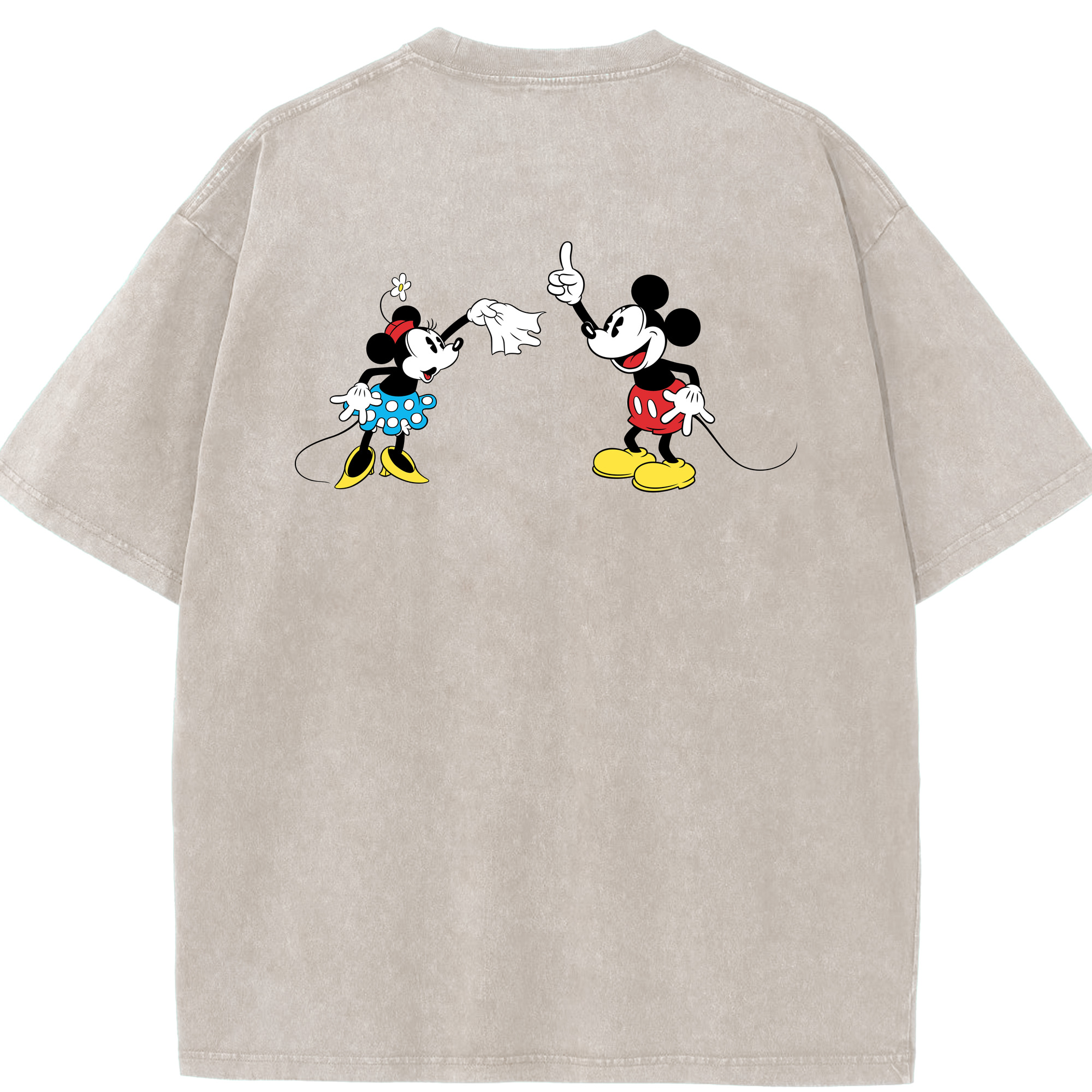 （画像用） ミッキーマウス Mickey Mouse 綿100% ヴィンテージ風 半袖Tシャツ（背面プリント）