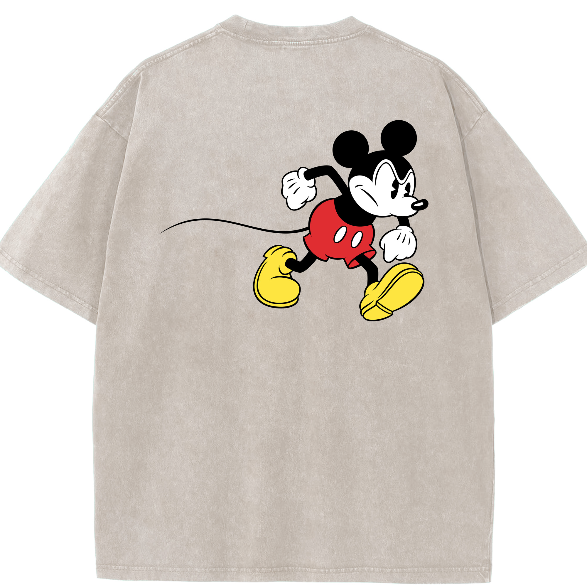 （画像用） ミッキーマウス Mickey Mouse 綿100% ヴィンテージ風 半袖Tシャツ（背面プリント）