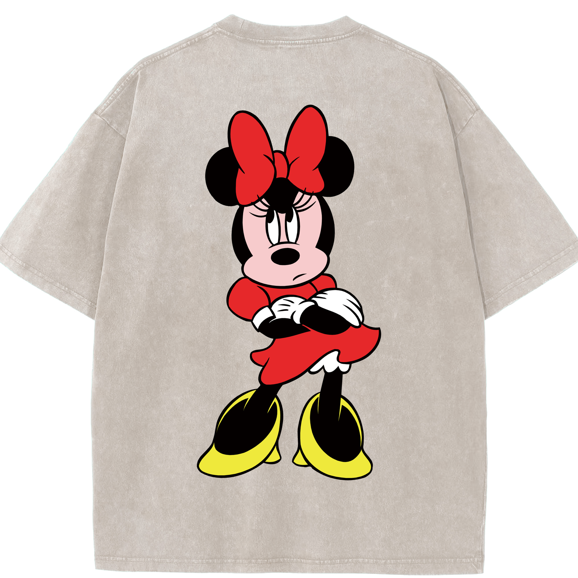 （画像用） ミッキーマウス Mickey Mouse 綿100% ヴィンテージ風 半袖Tシャツ（背面プリント）