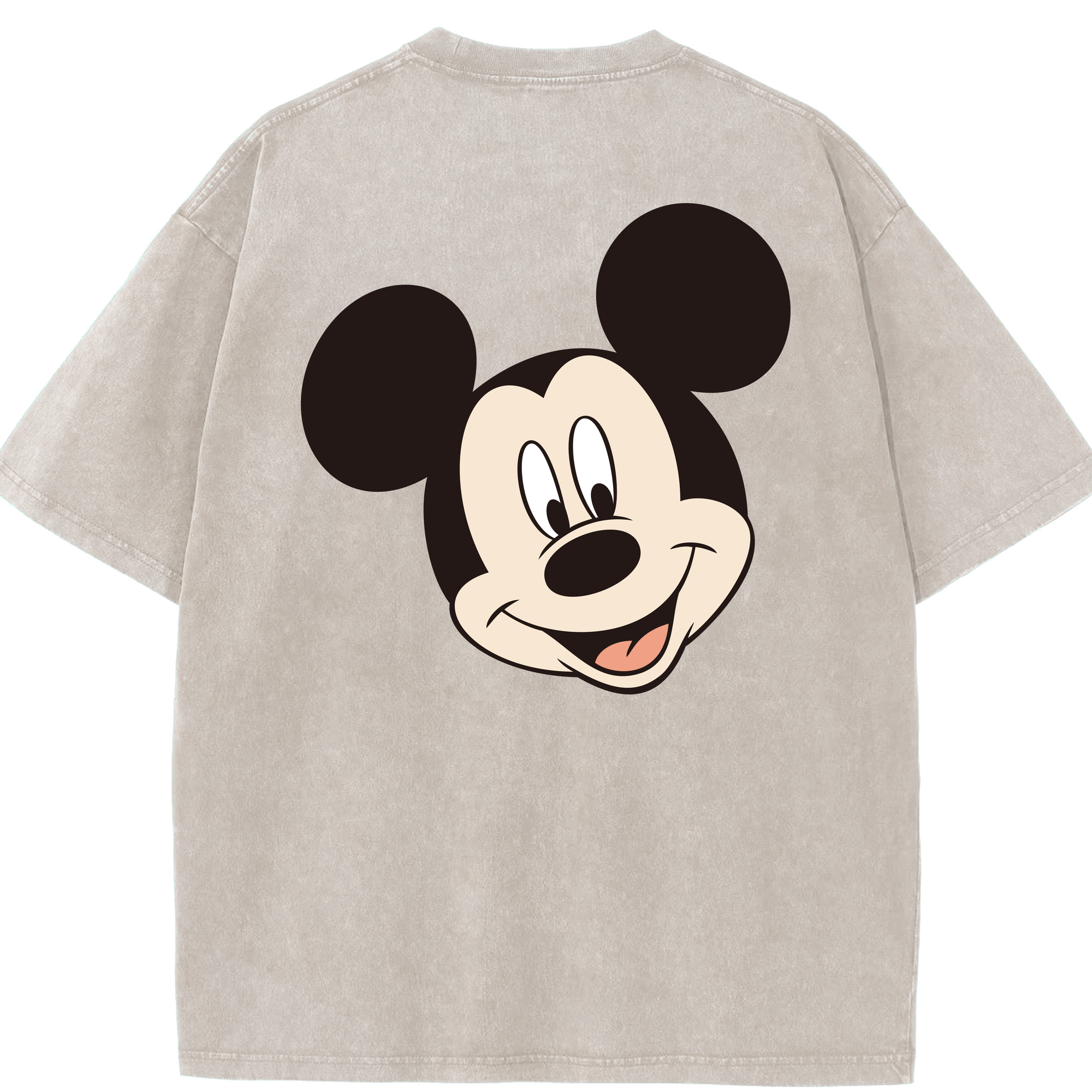 （画像用） ミッキーマウス Mickey Mouse 綿100% ヴィンテージ風 半袖Tシャツ（背面プリント）