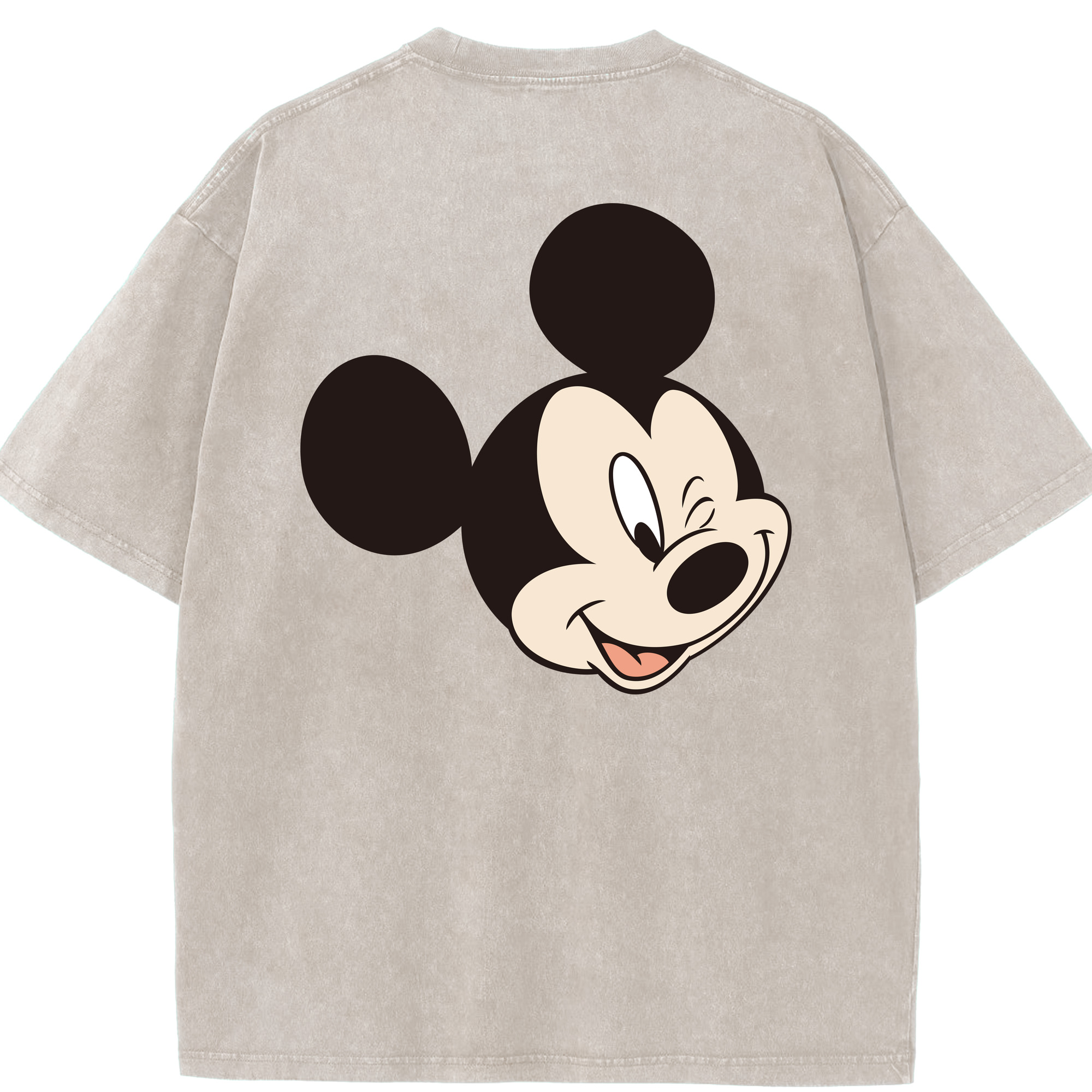 （画像用） ミッキーマウス Mickey Mouse 綿100% ヴィンテージ風 半袖Tシャツ（背面プリント）