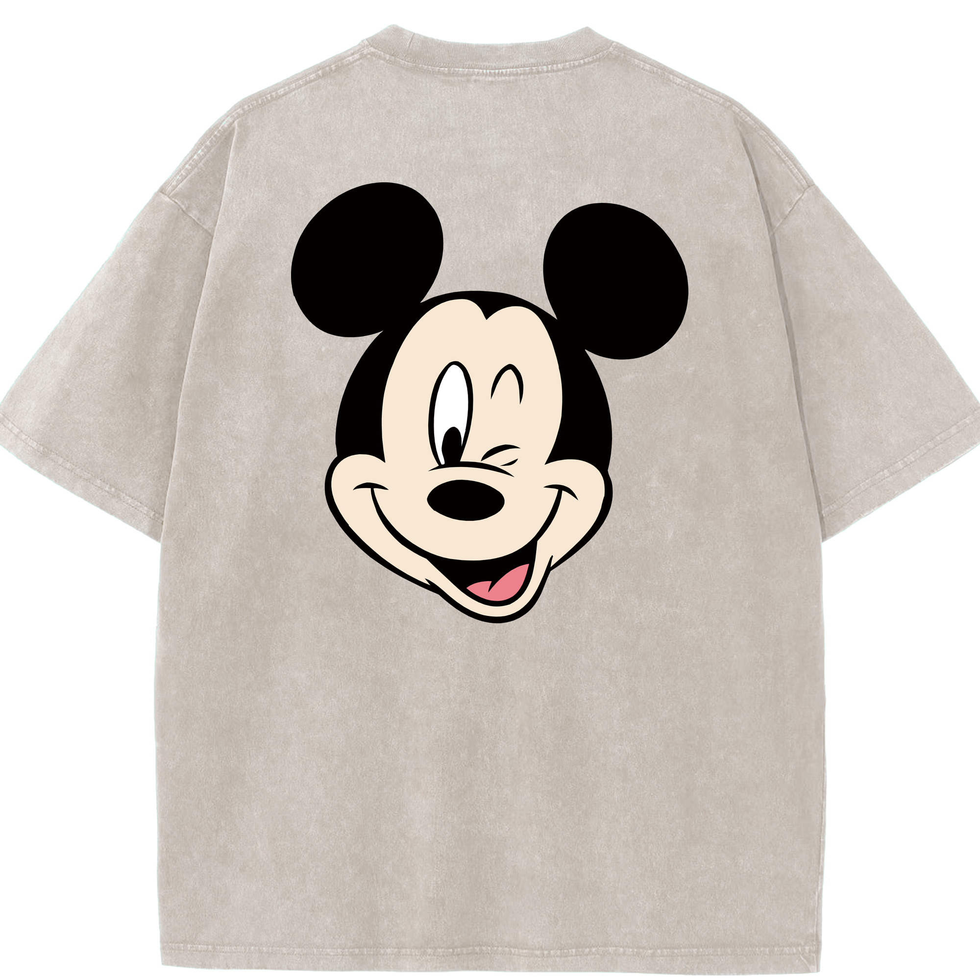 （画像用） ミッキーマウス Mickey Mouse 綿100% ヴィンテージ風 半袖Tシャツ（背面プリント）