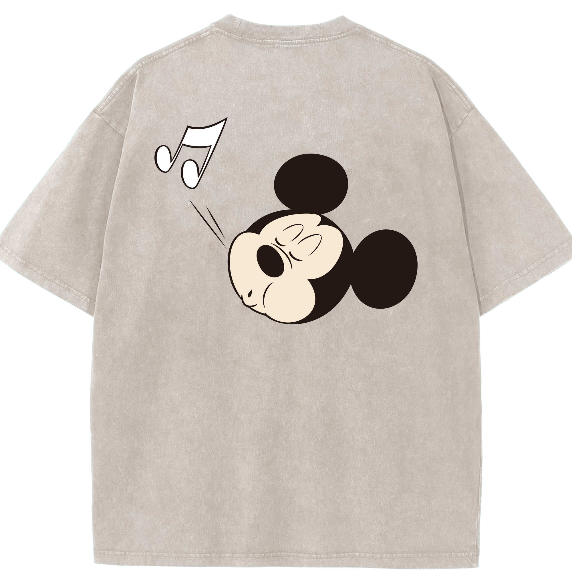 （画像用） ミッキーマウス Mickey Mouse 綿100% ヴィンテージ風 半袖Tシャツ（背面プリント）