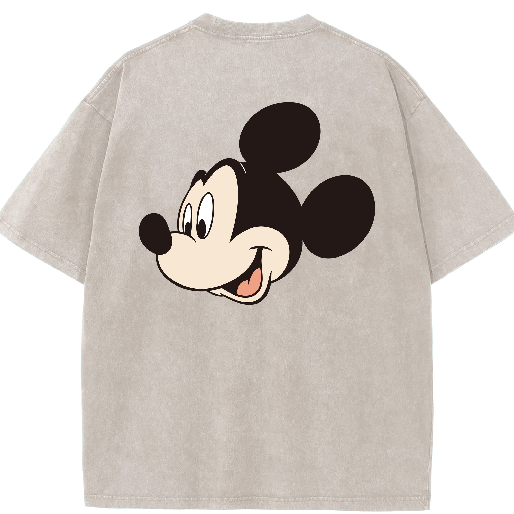 （画像用） ミッキーマウス Mickey Mouse 綿100% ヴィンテージ風 半袖Tシャツ（背面プリント）