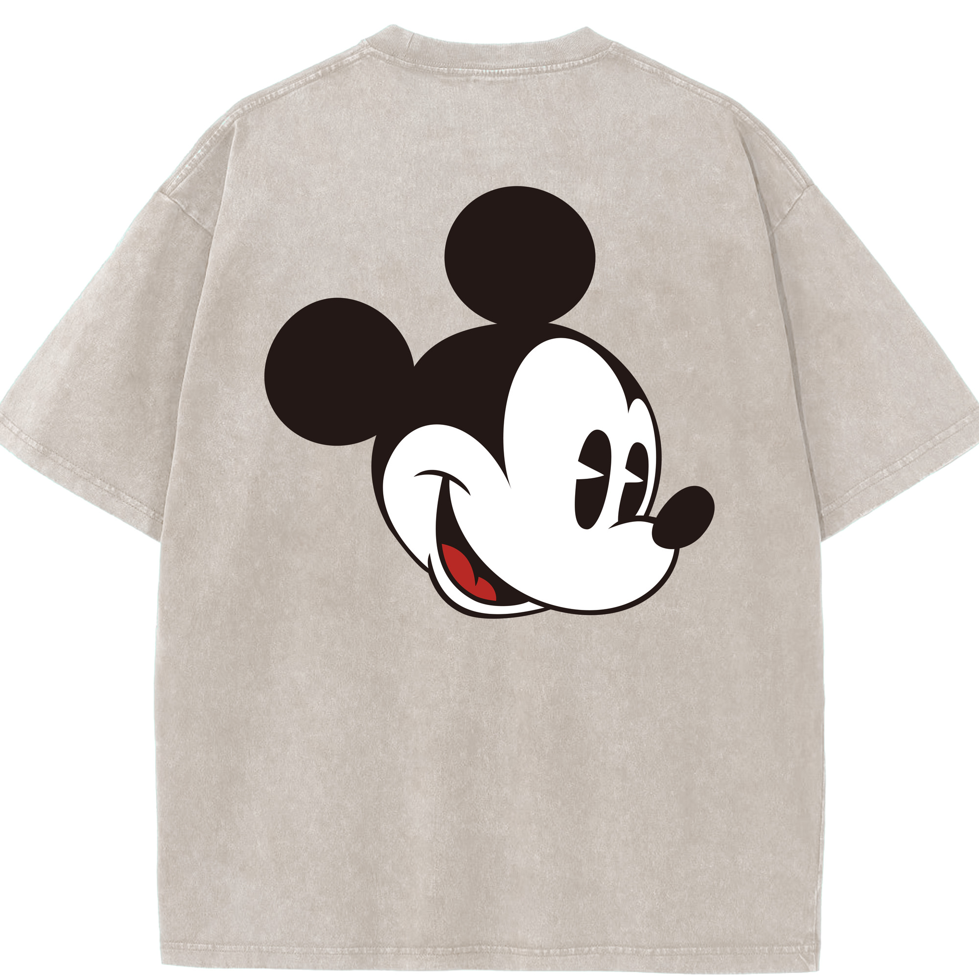 （画像用） ミッキーマウス Mickey Mouse 綿100% ヴィンテージ風 半袖Tシャツ（背面プリント）
