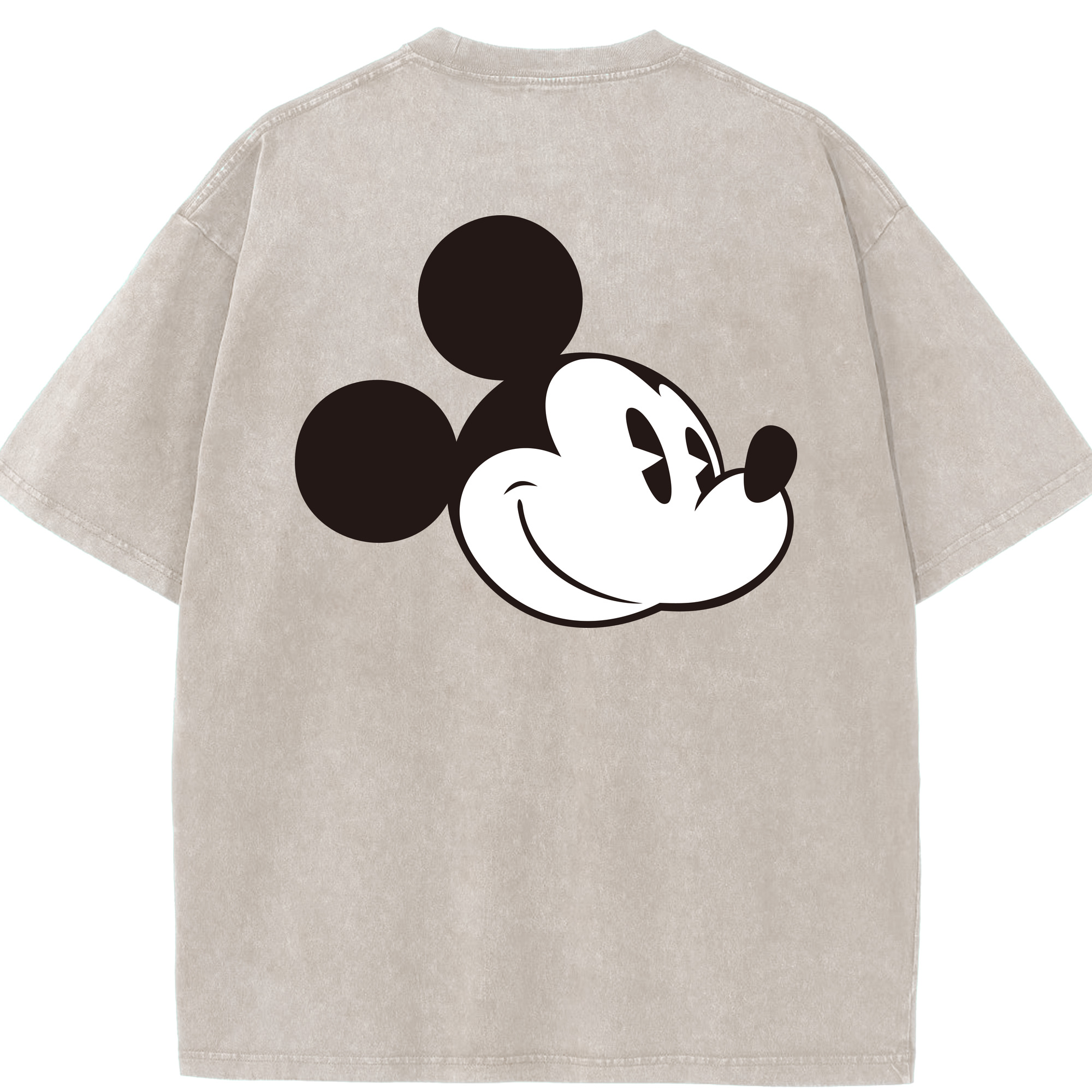 （画像用） ミッキーマウス Mickey Mouse 綿100% ヴィンテージ風 半袖Tシャツ（背面プリント）