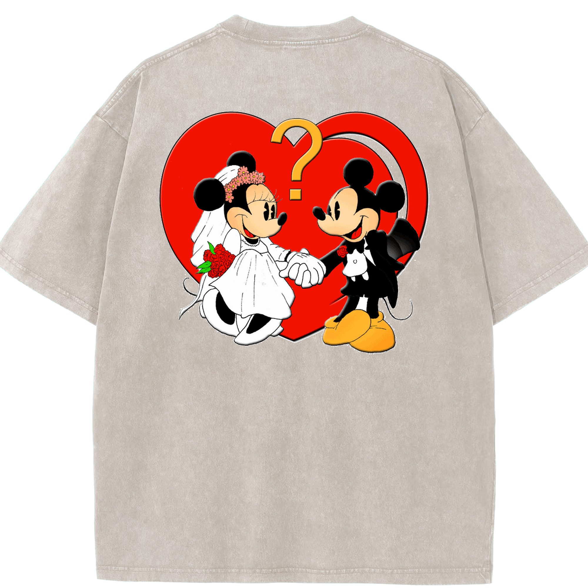 （画像用） ミッキーマウス Mickey Mouse 綿100% ヴィンテージ風 半袖Tシャツ（背面プリント）