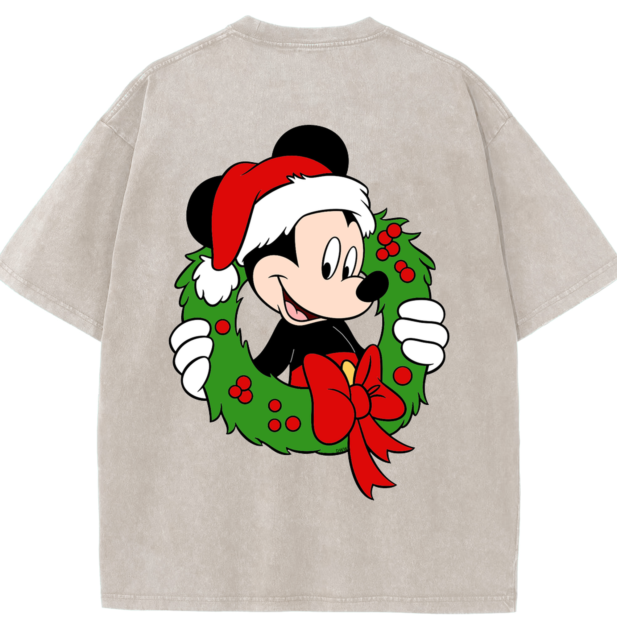 （画像用） ミッキーマウス Mickey Mouse 綿100% ヴィンテージ風 半袖Tシャツ（背面プリント）