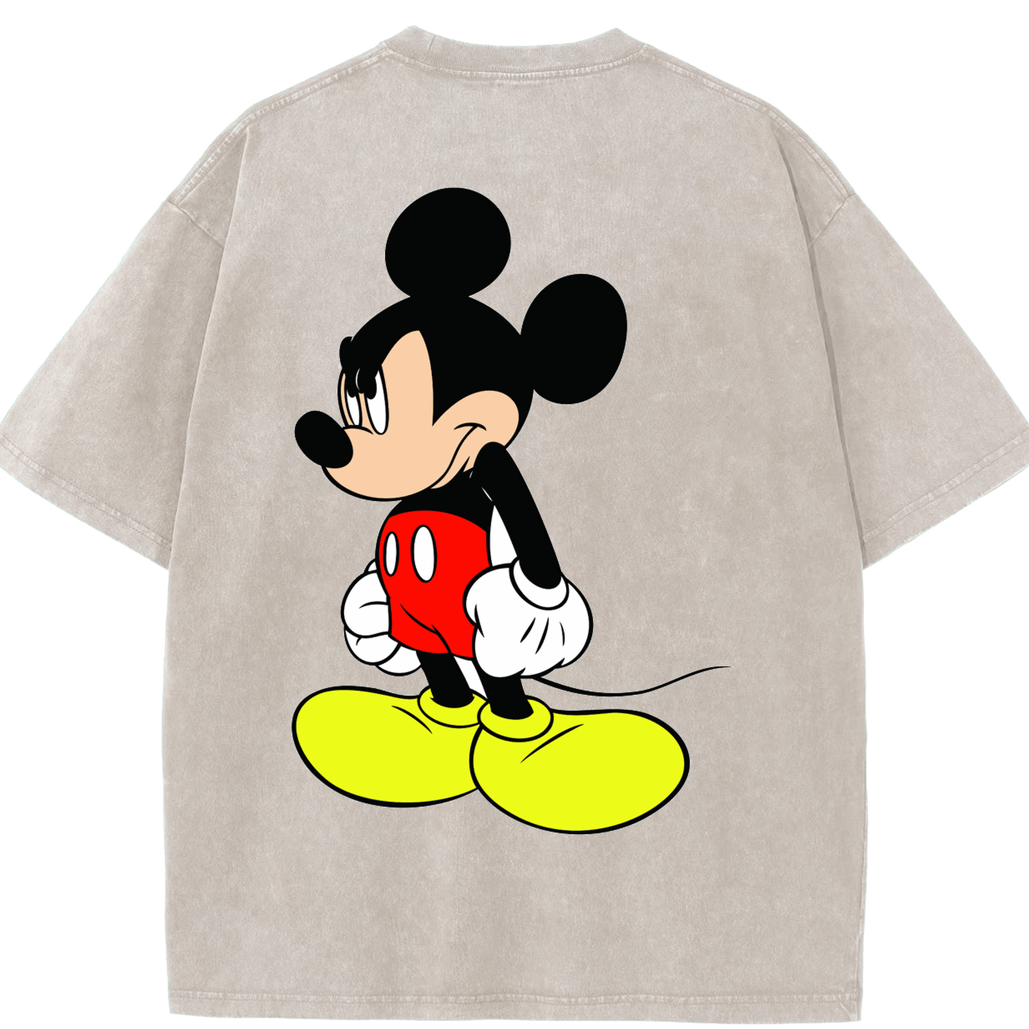 （画像用） ミッキーマウス Mickey Mouse 綿100% ヴィンテージ風 半袖Tシャツ（背面プリント）