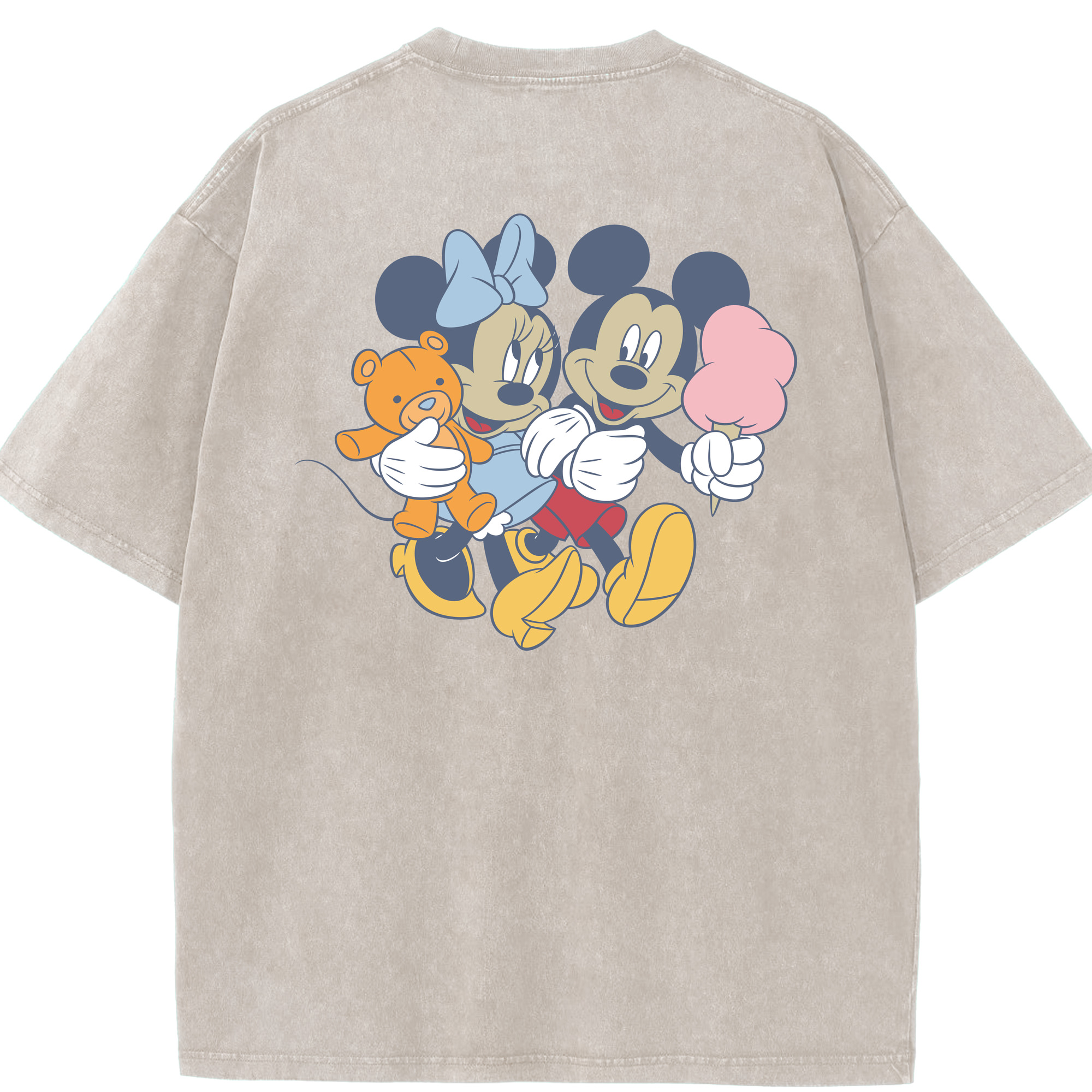 （画像用） ミッキーマウス Mickey Mouse 綿100% ヴィンテージ風 半袖Tシャツ（背面プリント）