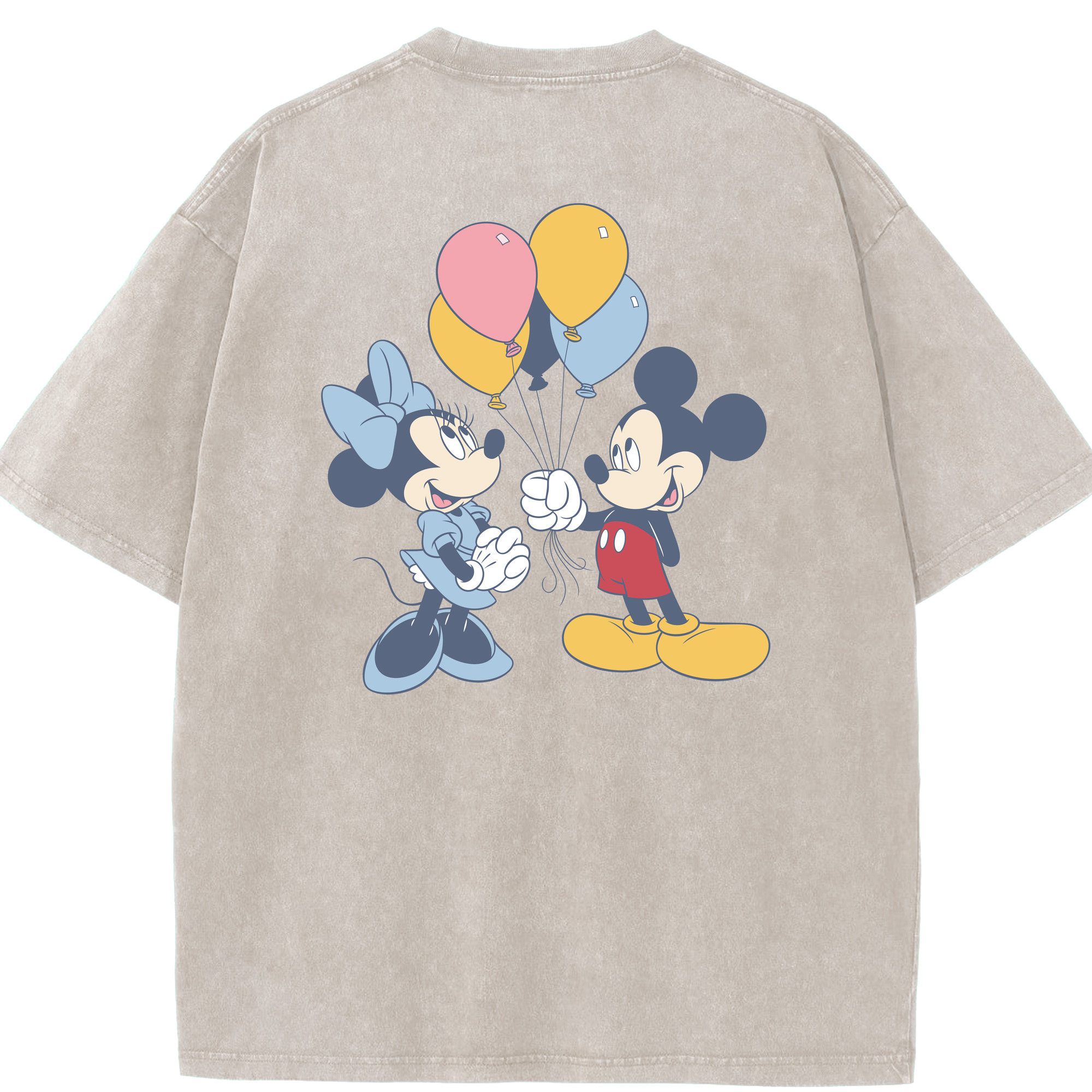 （画像用） ミッキーマウス Mickey Mouse 綿100% ヴィンテージ風 半袖Tシャツ（背面プリント）