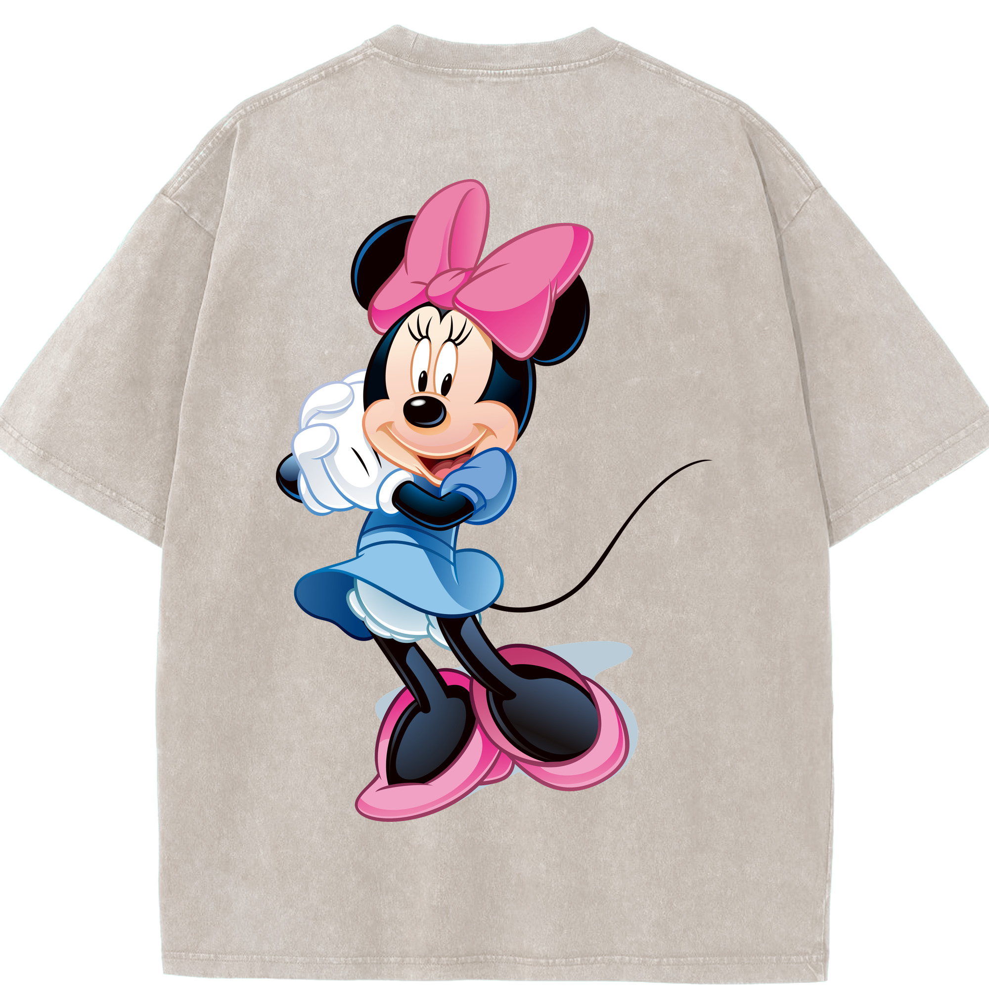（画像用） ミッキーマウス Mickey Mouse 綿100% ヴィンテージ風 半袖Tシャツ（背面プリント）