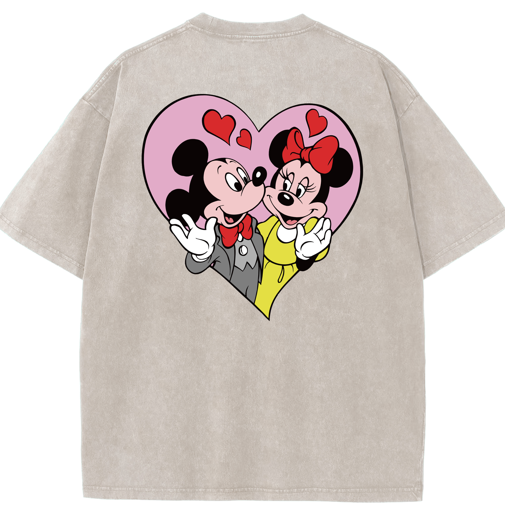 （画像用） ミッキーマウス Mickey Mouse 綿100% ヴィンテージ風 半袖Tシャツ（背面プリント）