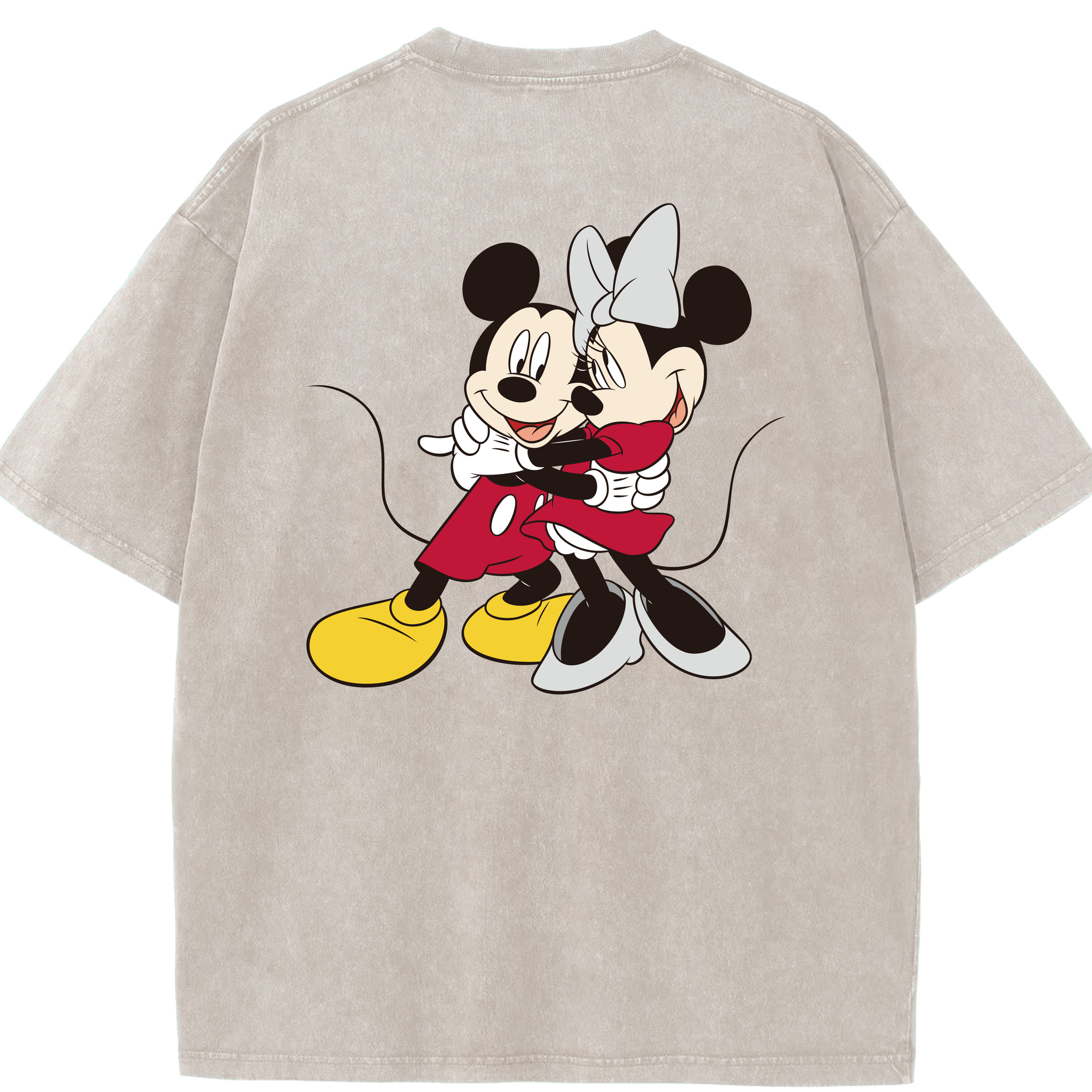 （画像用） ミッキーマウス Mickey Mouse 綿100% ヴィンテージ風 半袖Tシャツ（背面プリント）