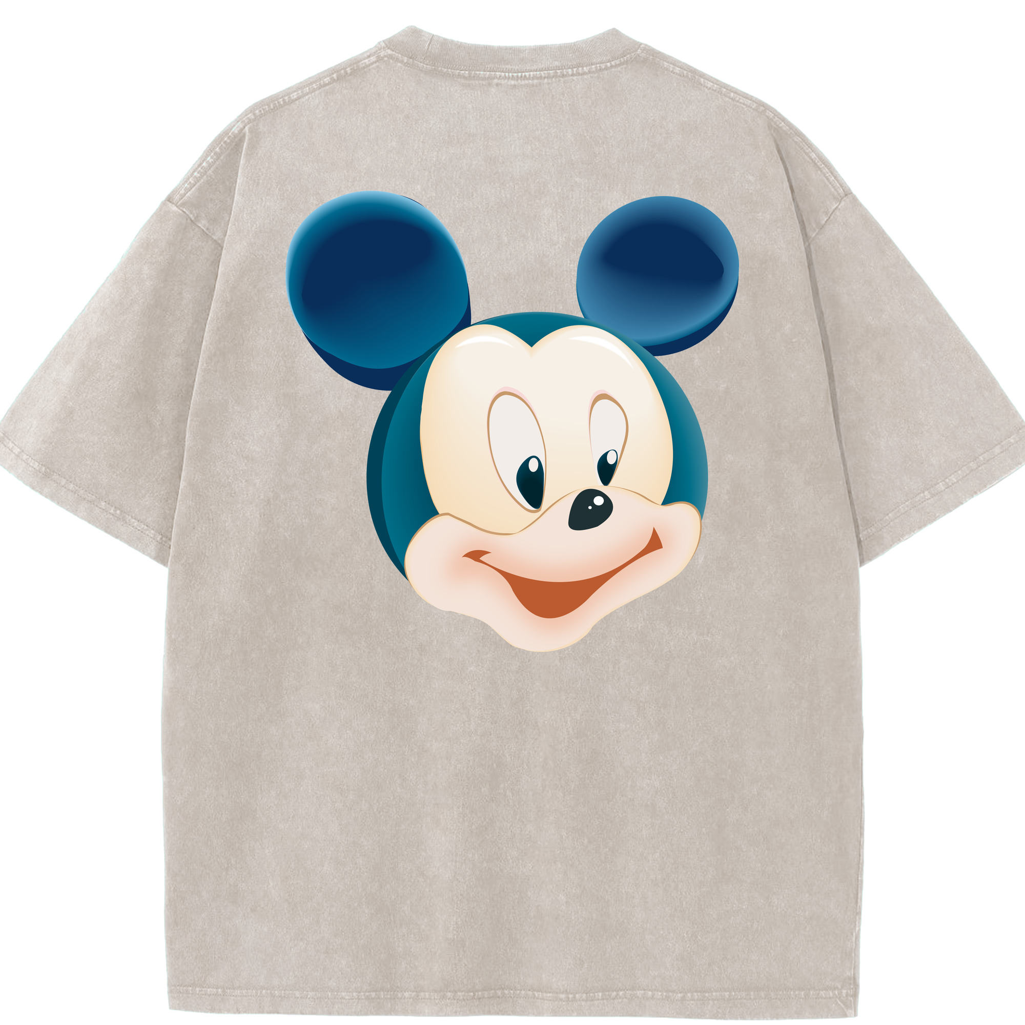 （画像用） ミッキーマウス Mickey Mouse 綿100% ヴィンテージ風 半袖Tシャツ（背面プリント）