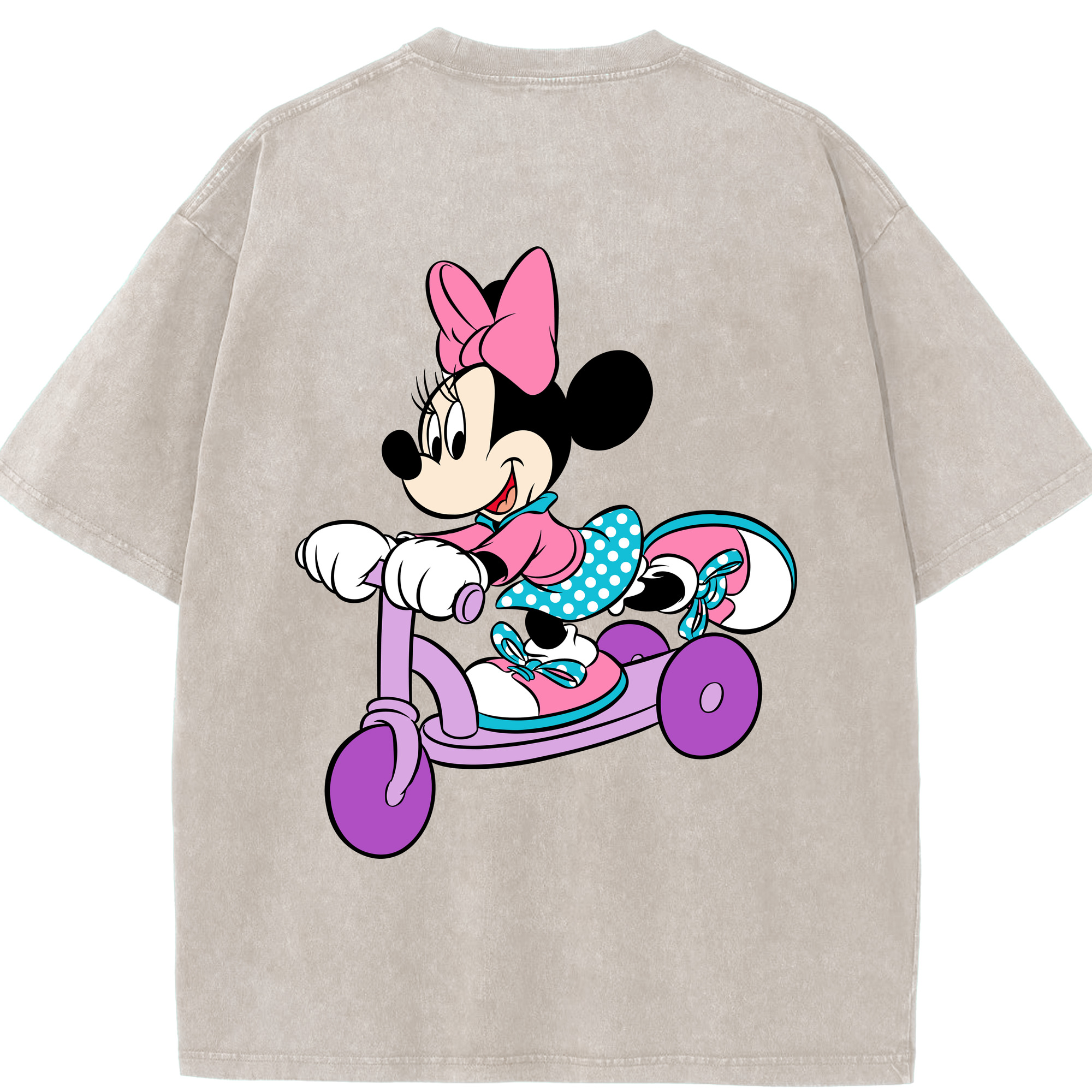（画像用） ミッキーマウス Mickey Mouse 綿100% ヴィンテージ風 半袖Tシャツ（背面プリント）